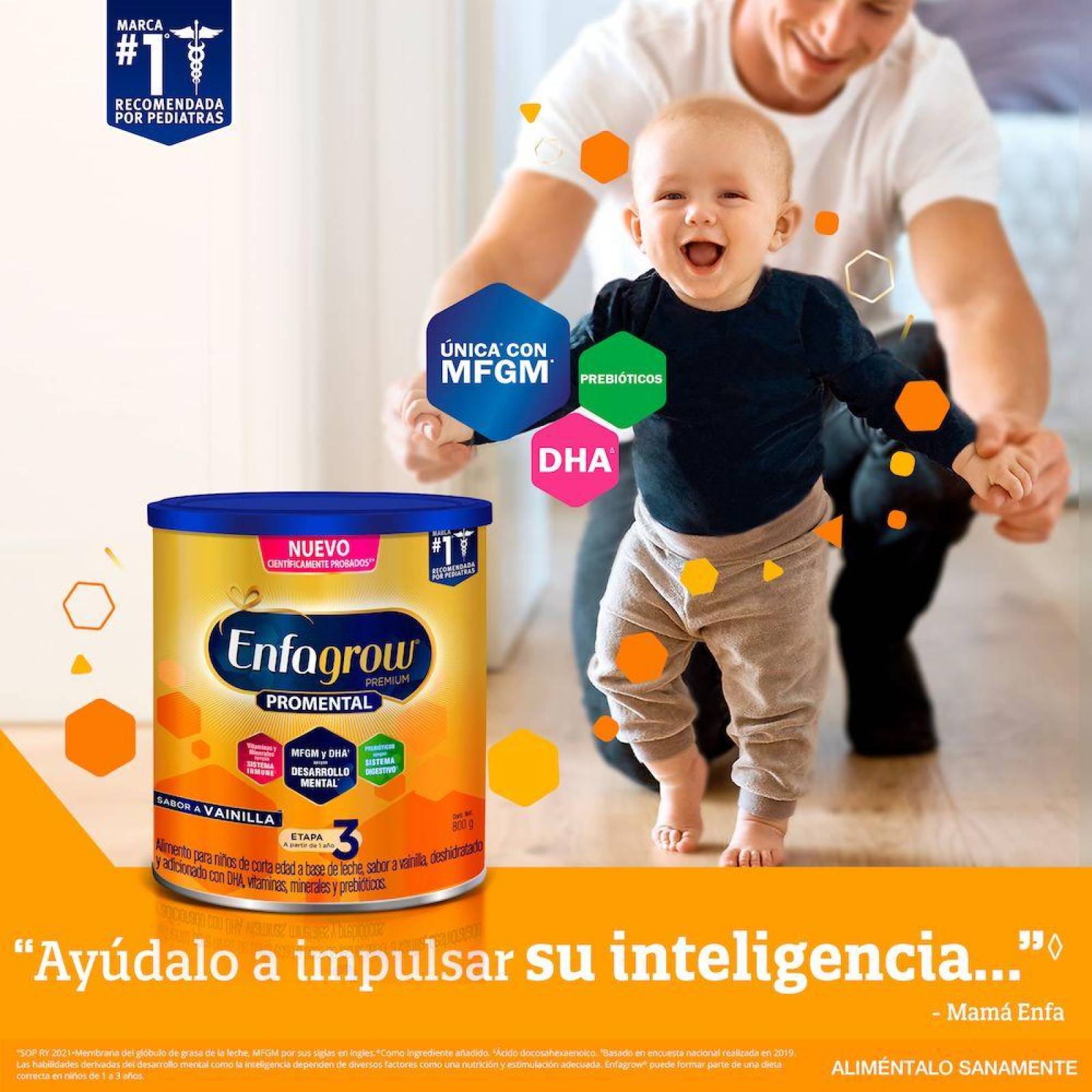 Enfagrow Promental Etapa 3 Sabor Vainilla Lata Con 800 G 