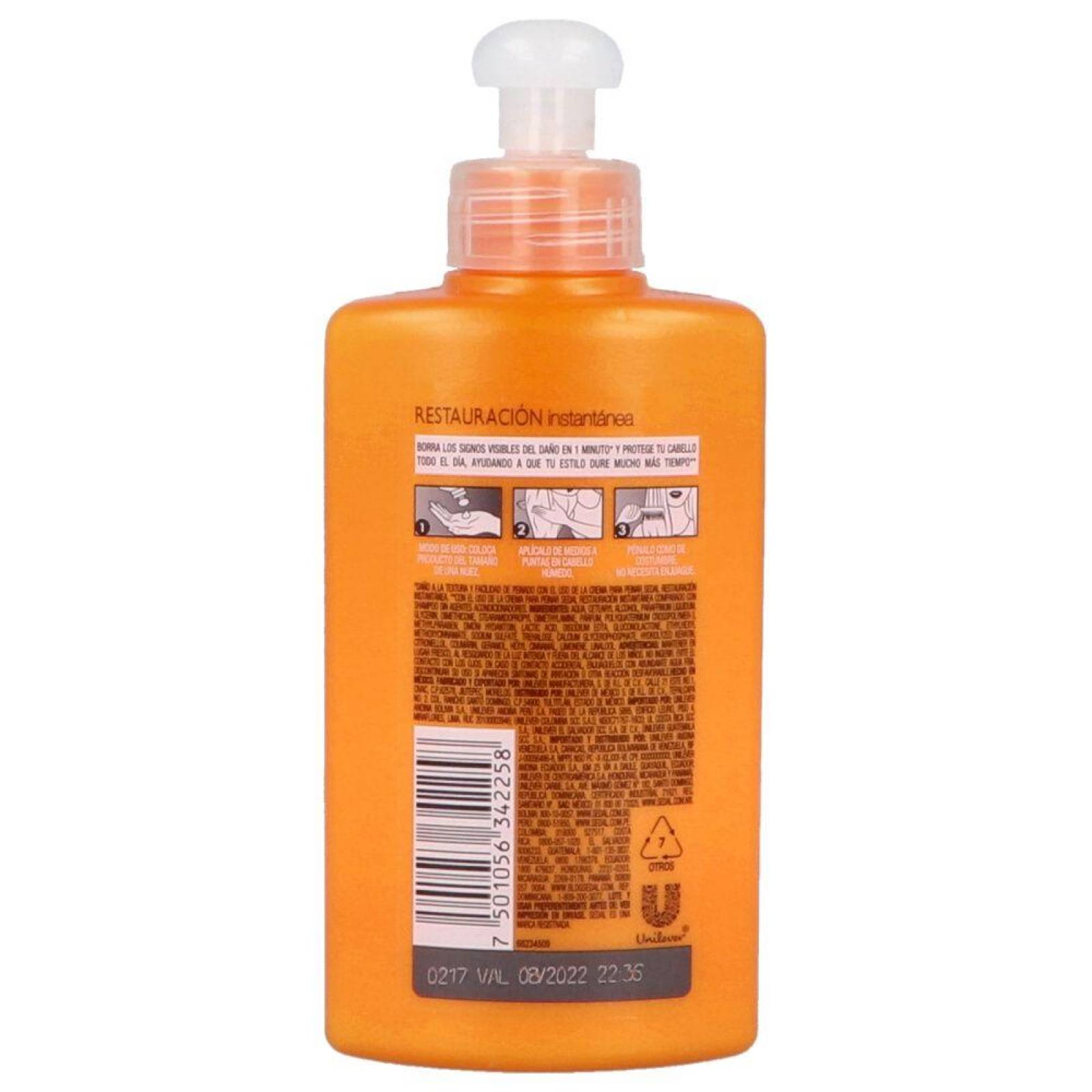 Crema Para Peinar Sedal Reconstrucción Estructural Progresiva Frasco Con 135 mL 