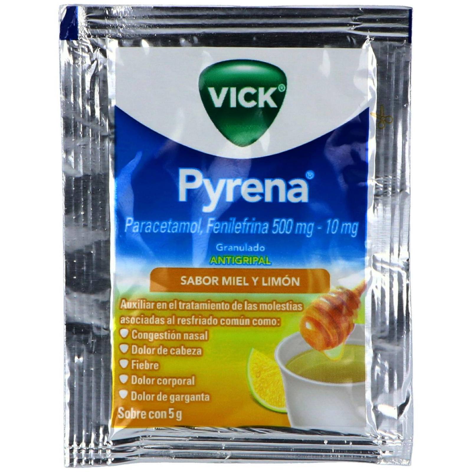 Vick Pyrena Sobre 5 g Sabor Miel y Limón 