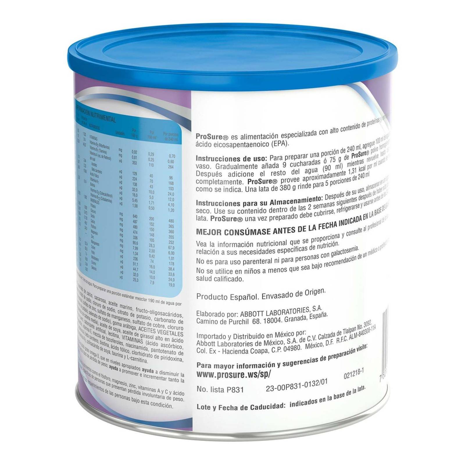 Prosure Polvo Lata Con 380 g - Vainilla 