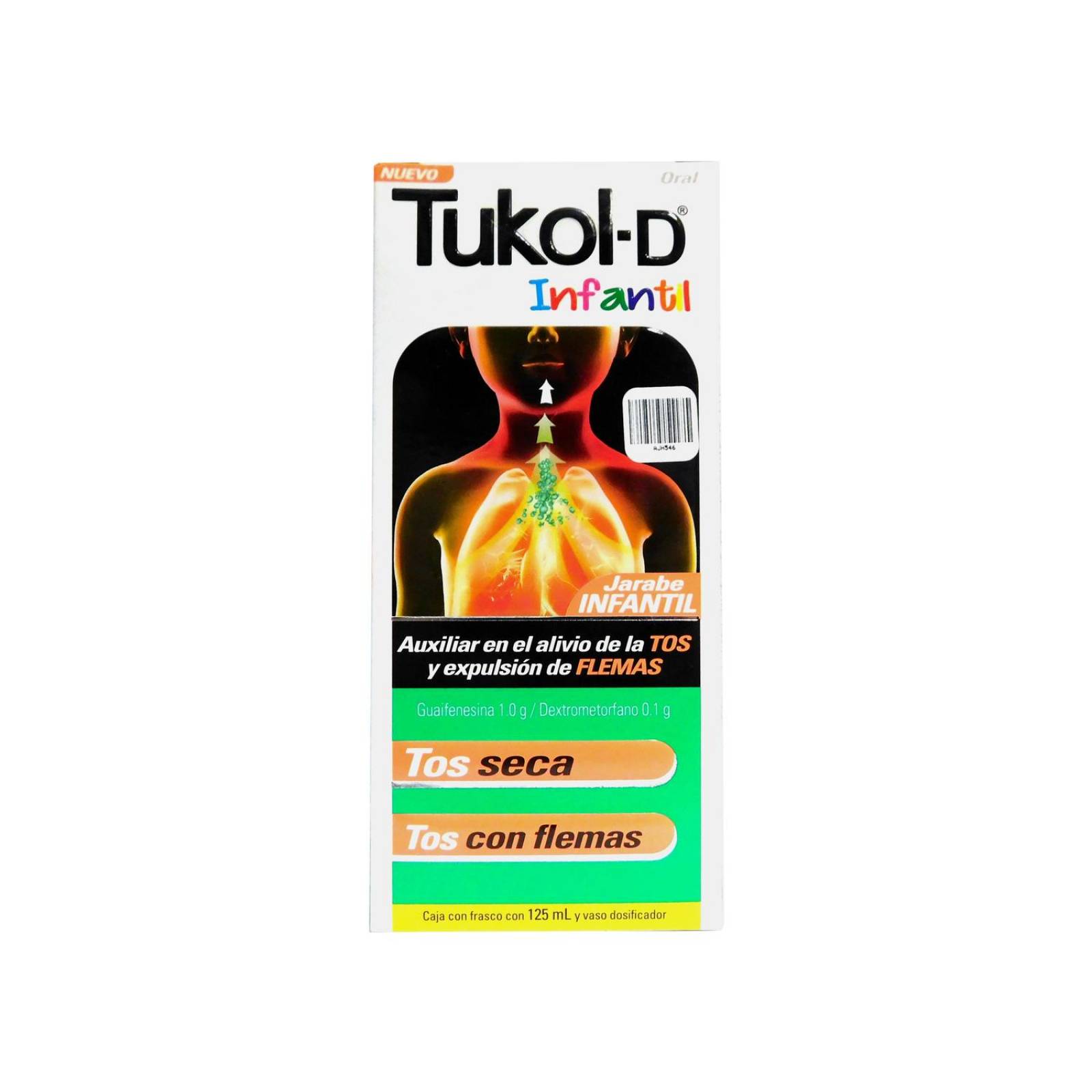 Tukol D Infantil Jarabe Frasco Con 125 mL 