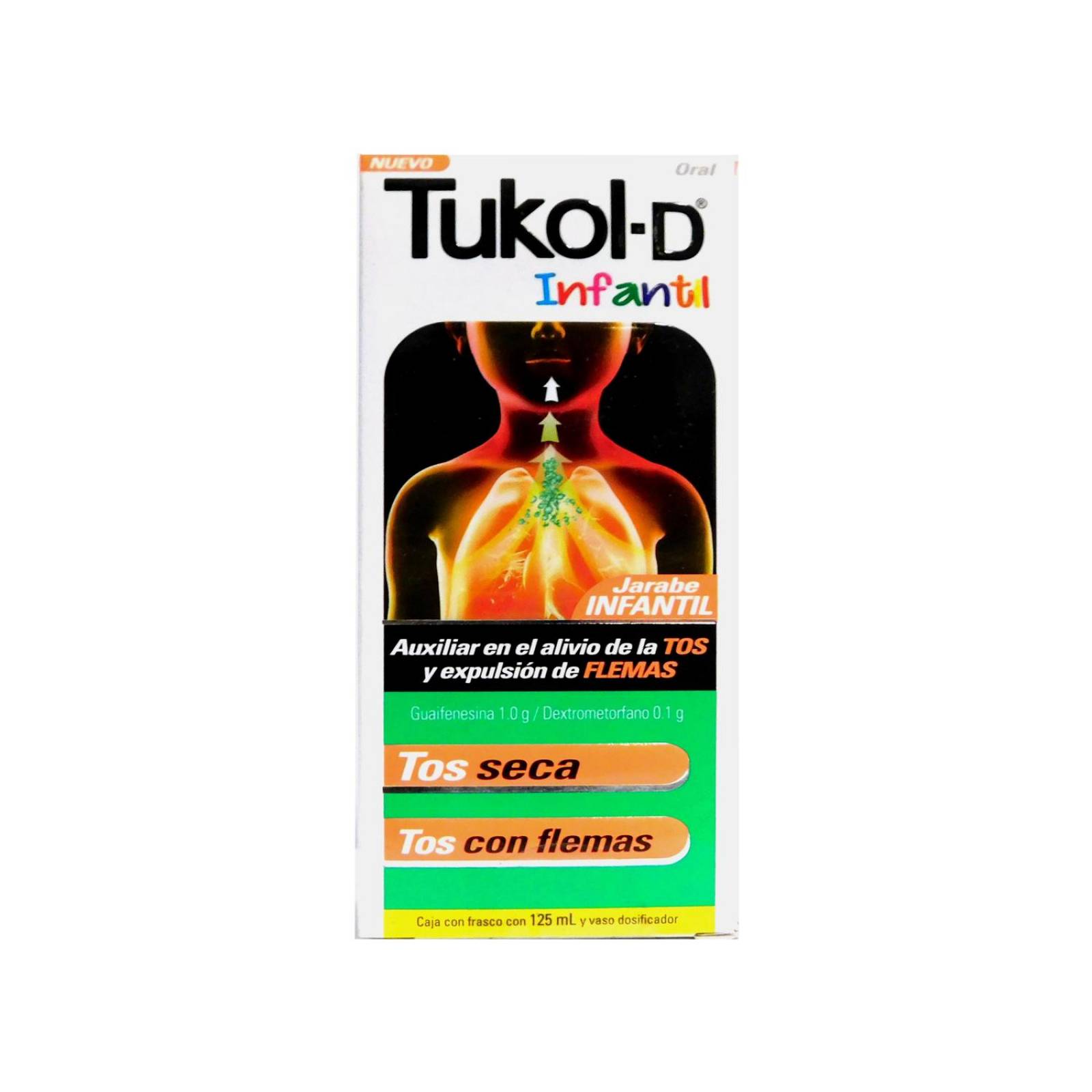 Tukol D Infantil Jarabe Frasco Con 125 mL 