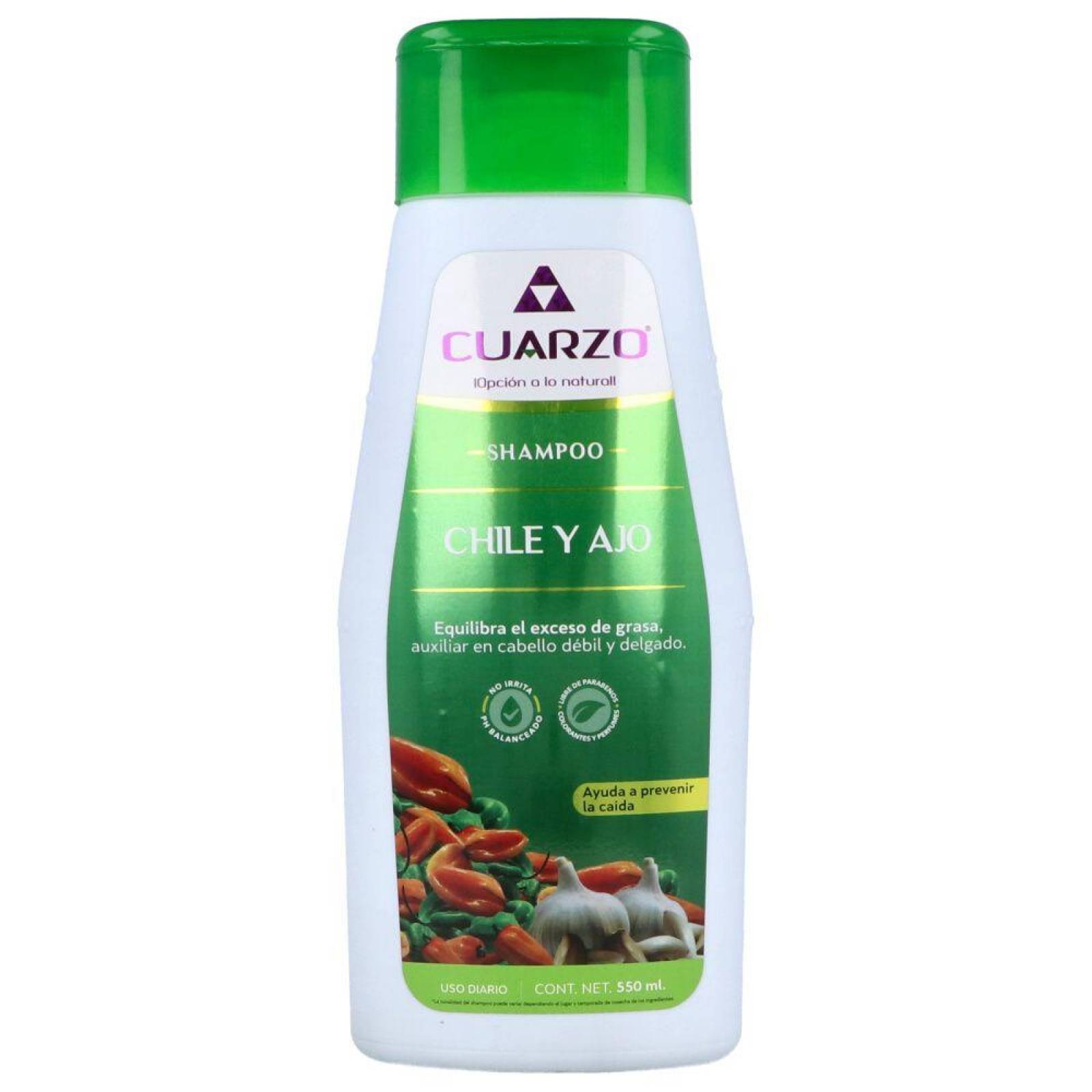 Shampoo De Chile Con Extracto De Ajo Botella Con 550 mL 
