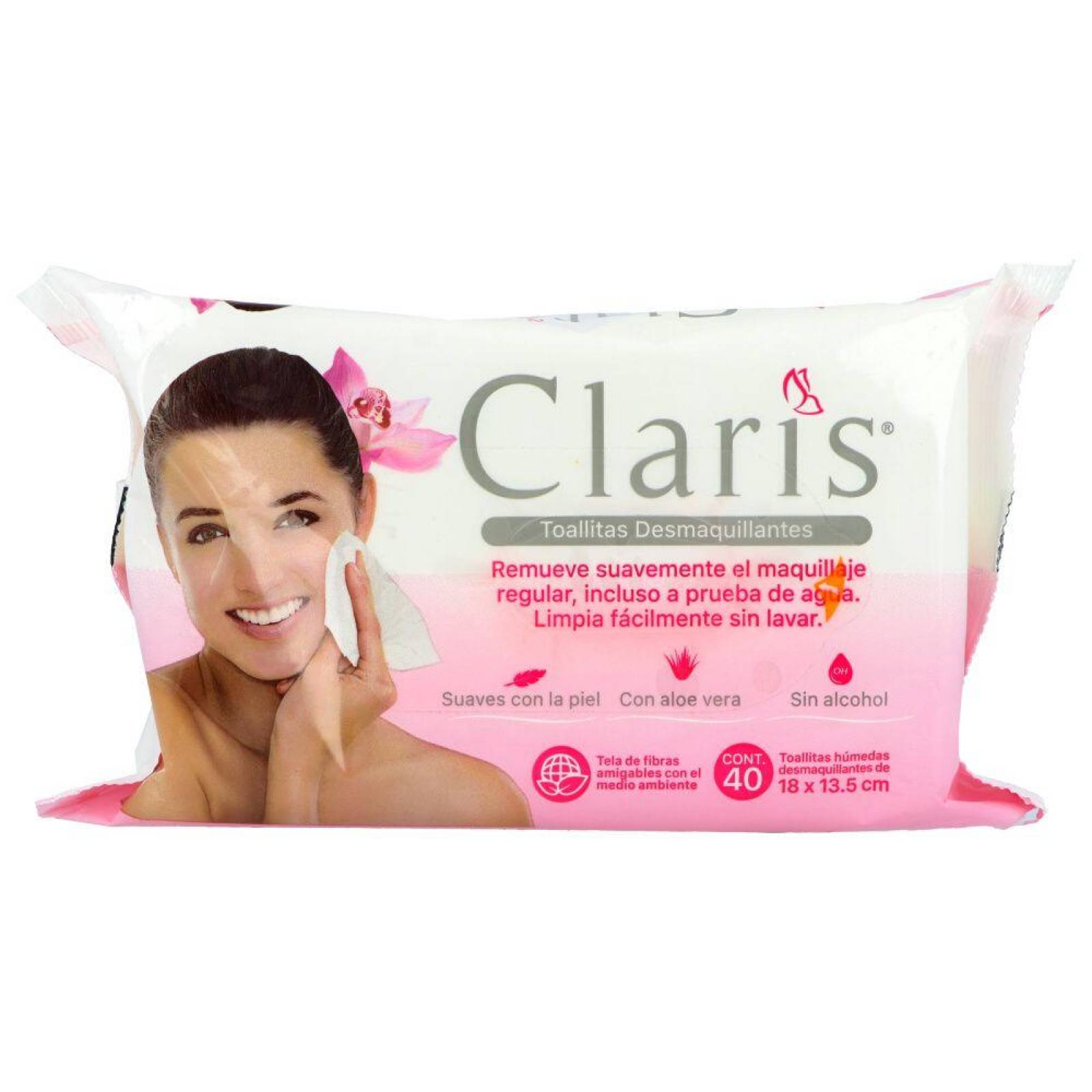 Claris Toallitas Húmedas Desmaquillantes Bolsa Con 40 Piezas 