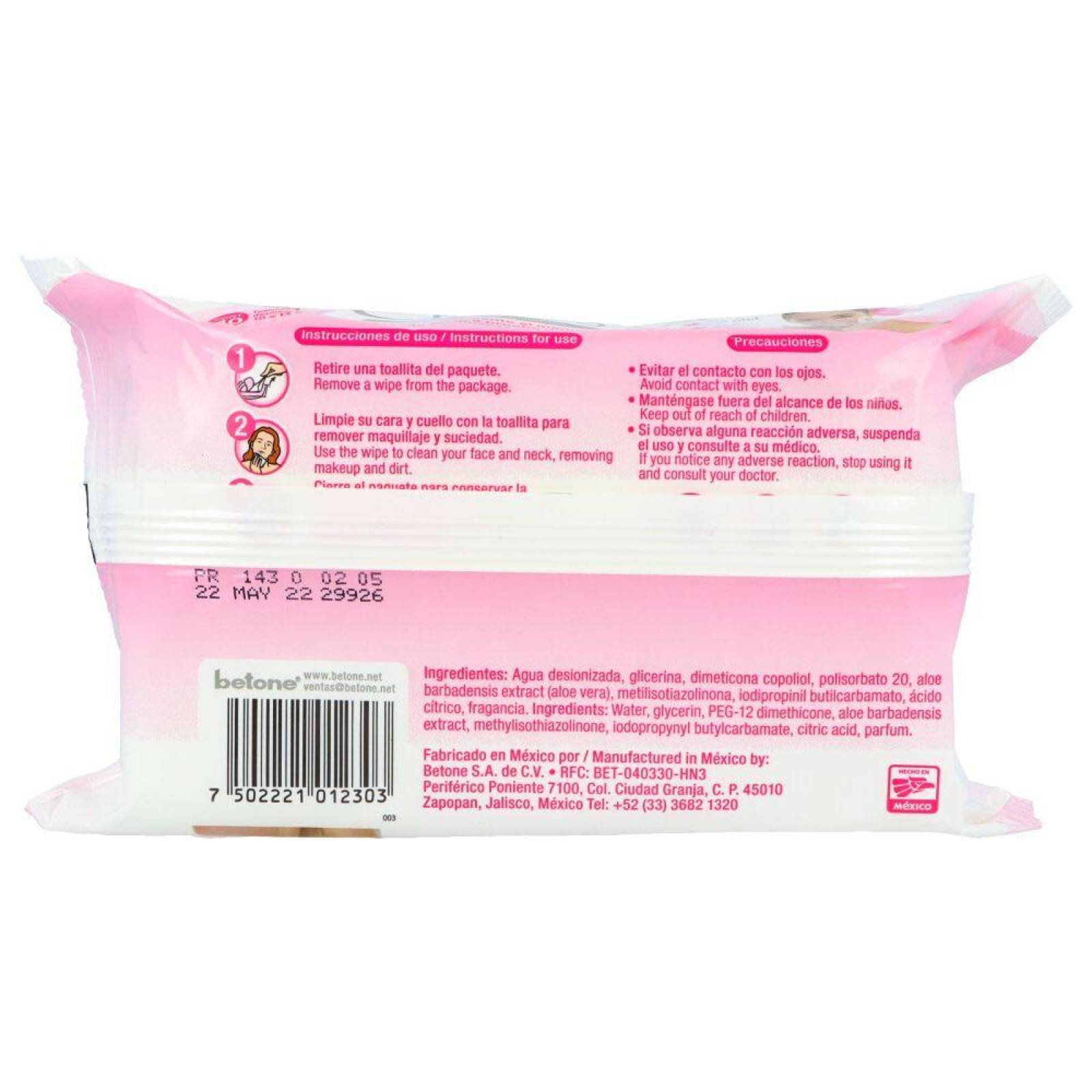 Claris Toallitas Húmedas Desmaquillantes Bolsa Con 40 Piezas 