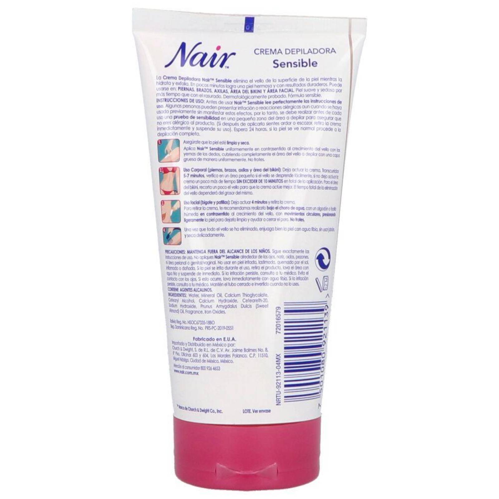 Nair Crema Depilatoria Piel Sensible Tubo Con 150 mL 