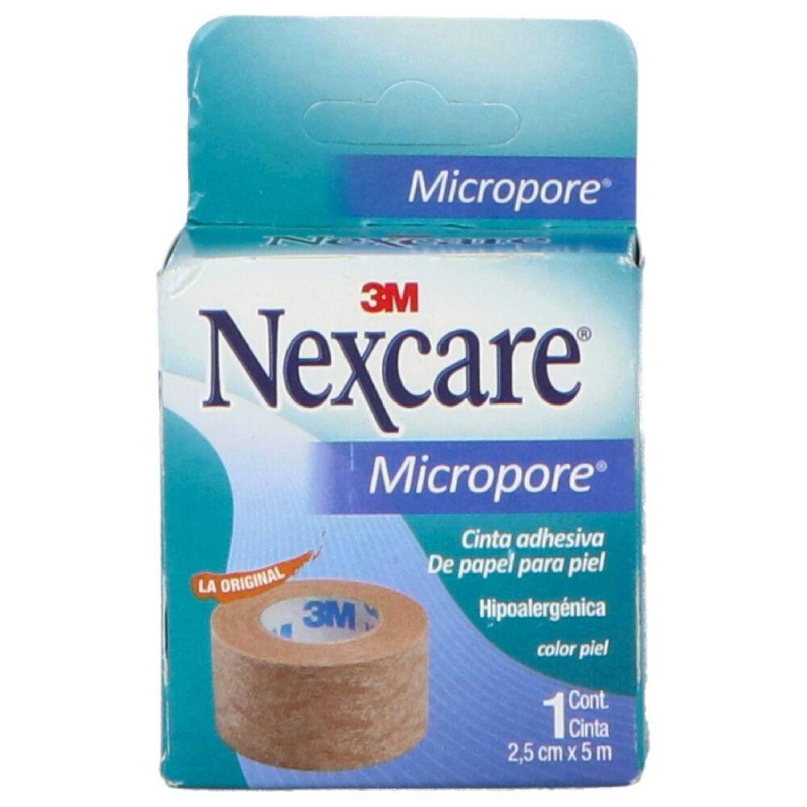 Cinta Adhesiva De Papel Para Piel Nexcare Caja Con 1 Rollo 2.5cmx5m 