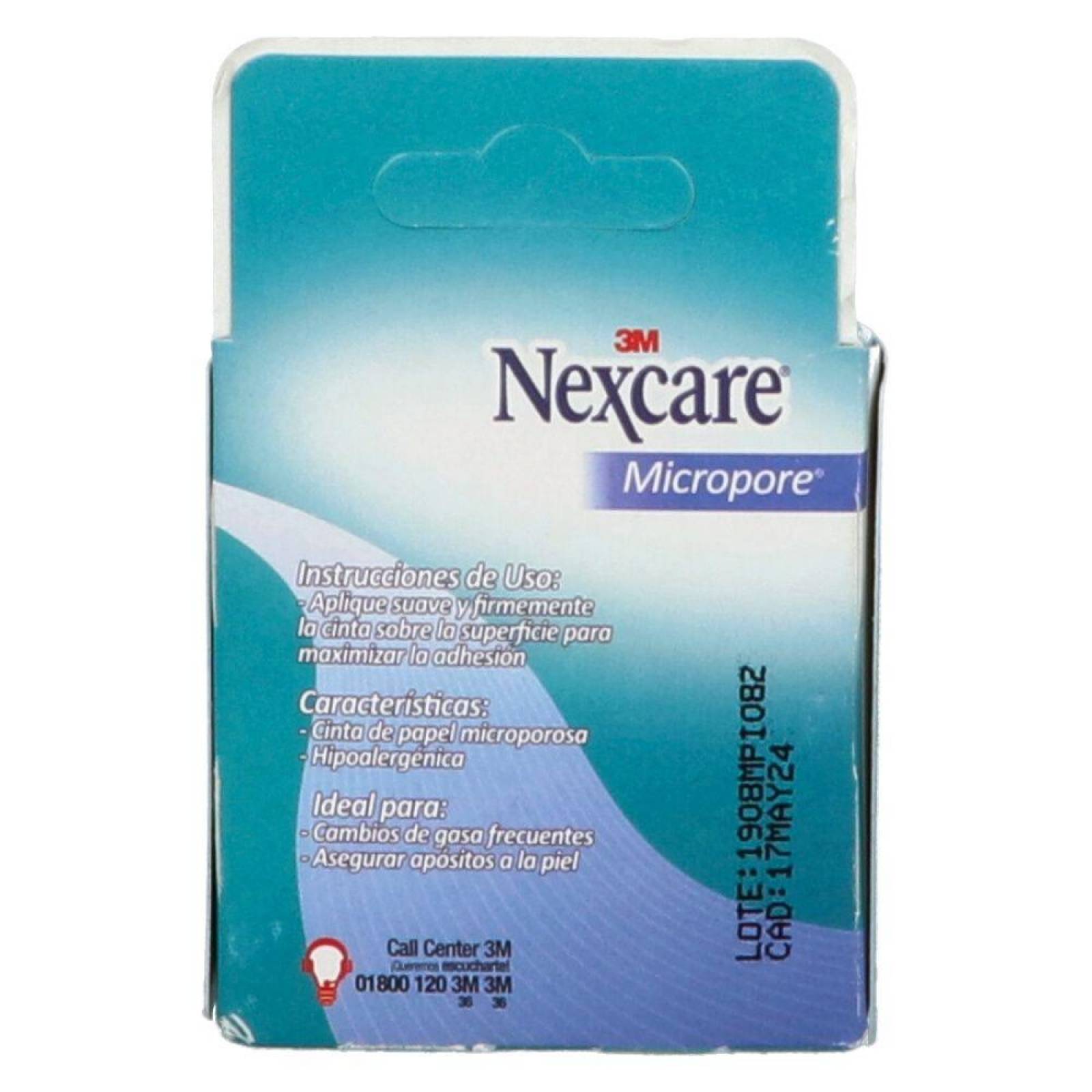 Cinta Adhesiva De Papel Para Piel Nexcare Caja Con 1 Rollo 2.5cmx5m 
