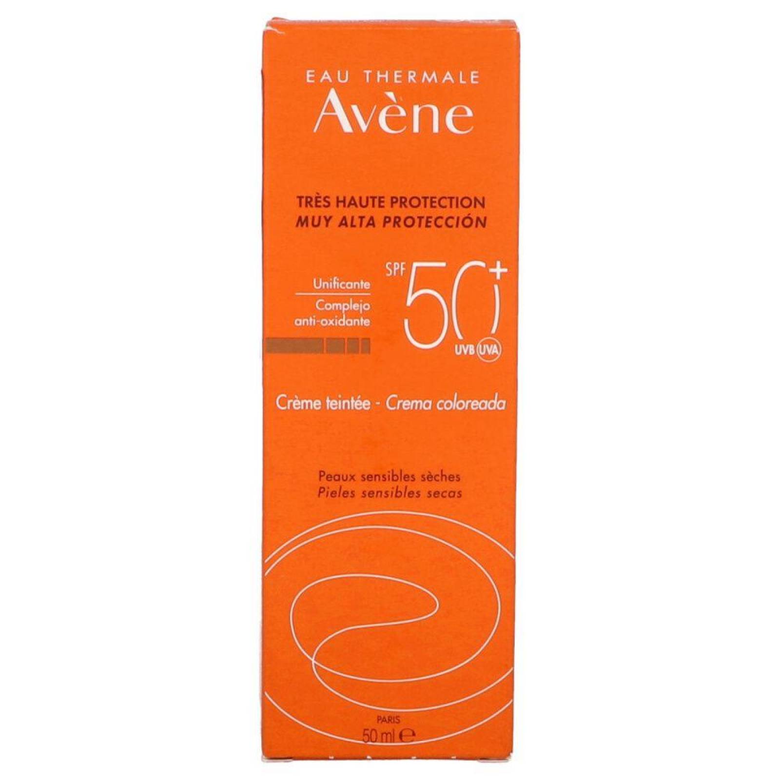 Bloqueador Solar Avene FPS 50+ Crema Caja Con Tubo Con 50 mL 