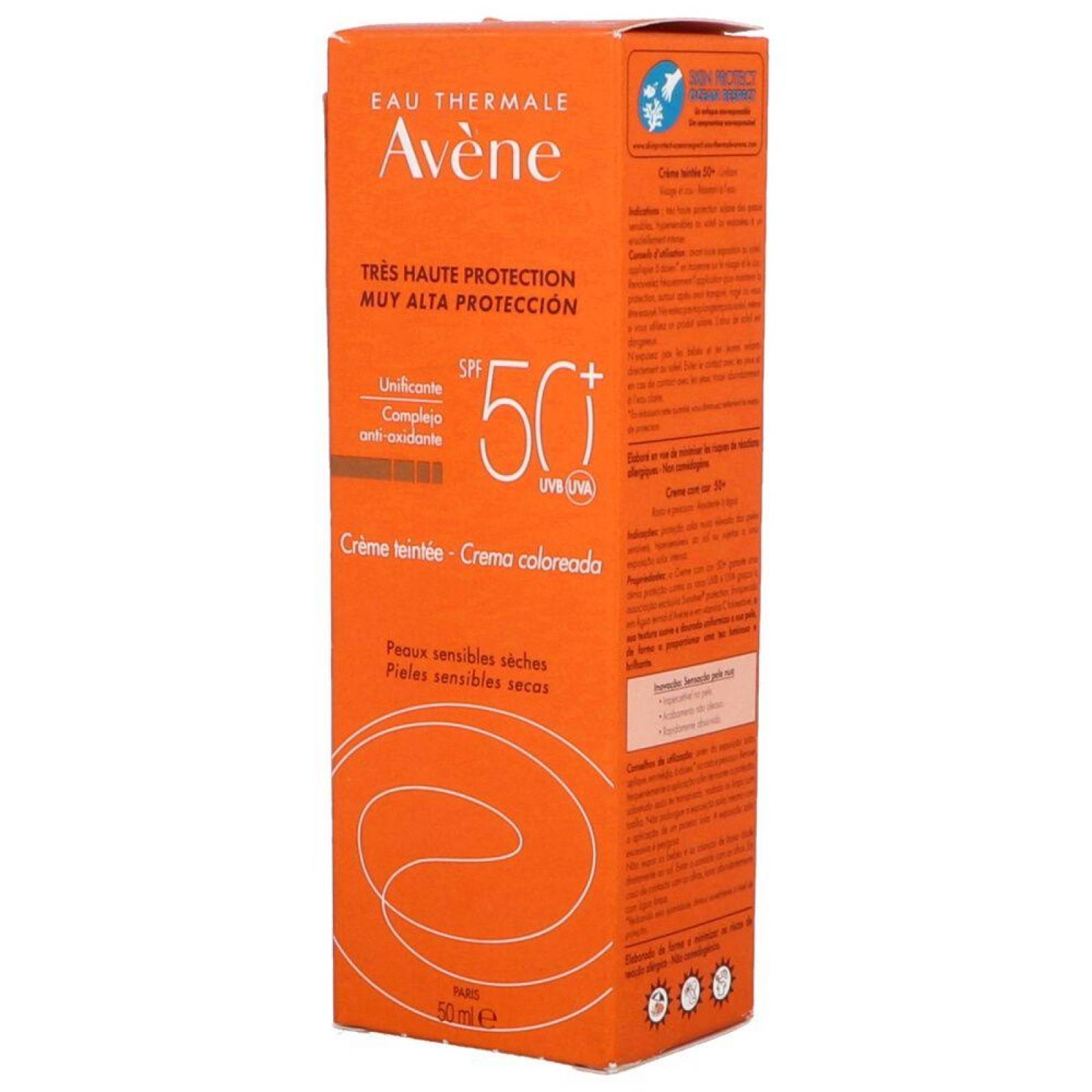 Bloqueador Solar Avene FPS 50+ Crema Caja Con Tubo Con 50 mL 