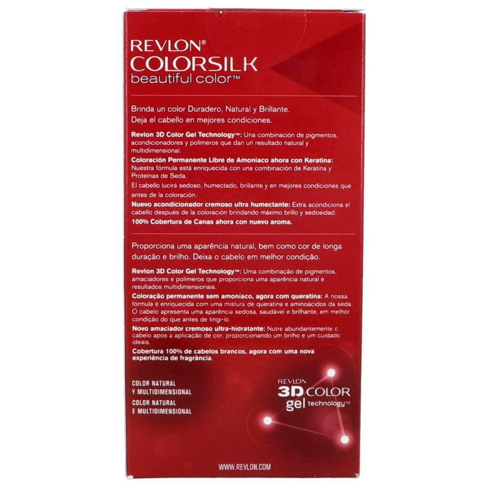Tinte Revlon Colorsilk Negro 10 Caja Con Frasco Con 130 mL 