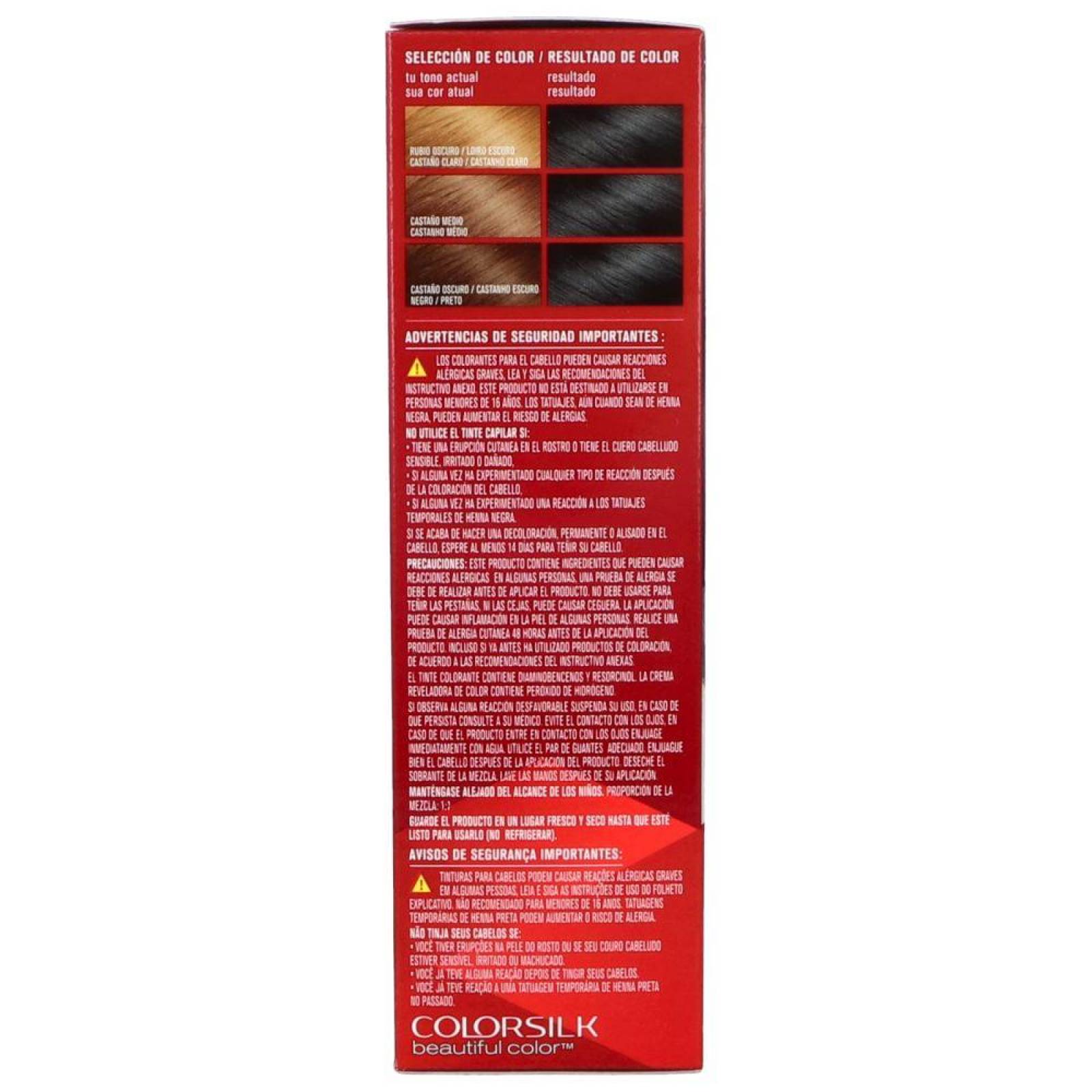 Tinte Revlon Colorsilk Negro 10 Caja Con Frasco Con 130 mL 