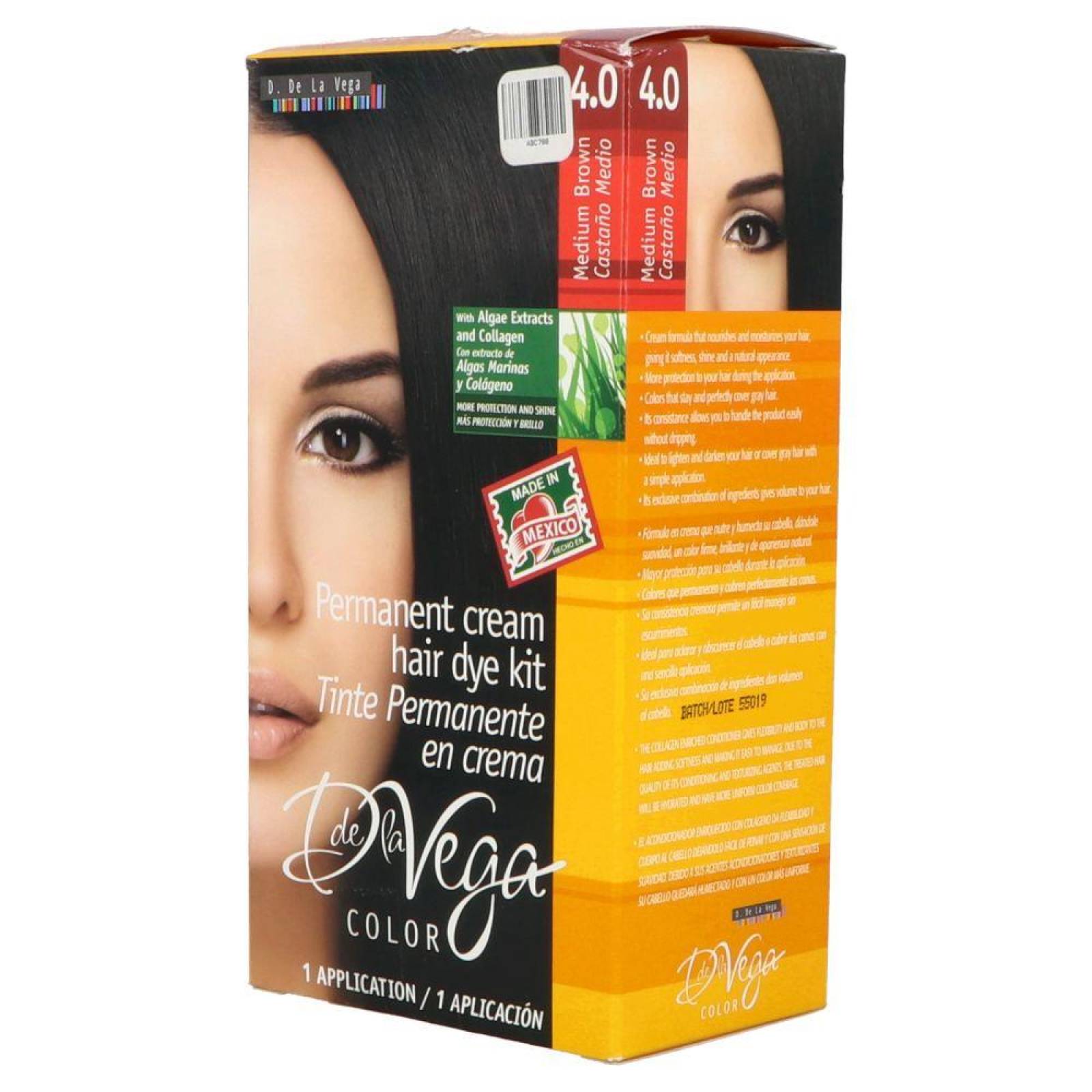 Tinte Permanente De La Vega Castaño Medio 