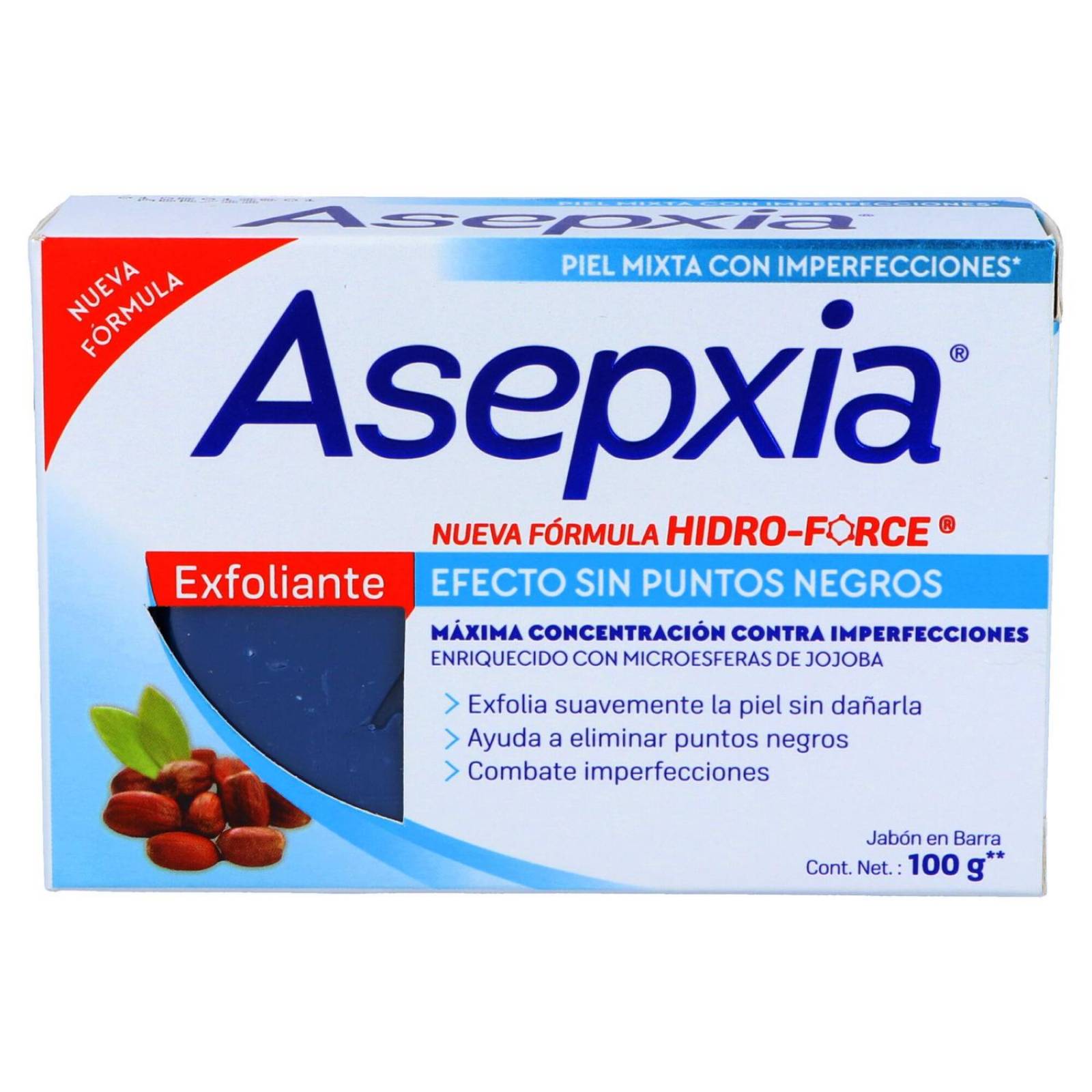 Asepxia Jabón Exfoliante Caja Con Barra Con 100 g 