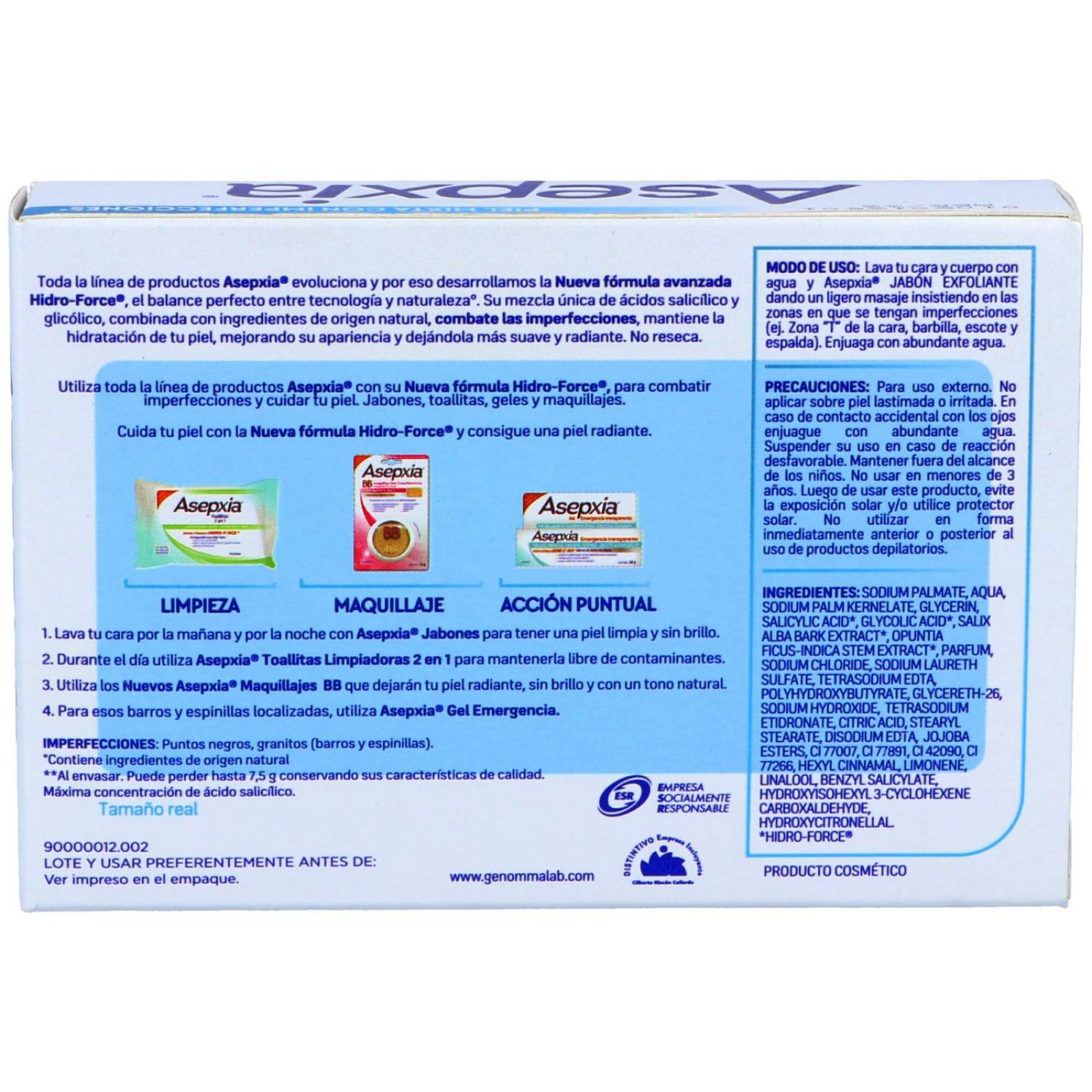 Asepxia Jabón Exfoliante Caja Con Barra Con 100 g 