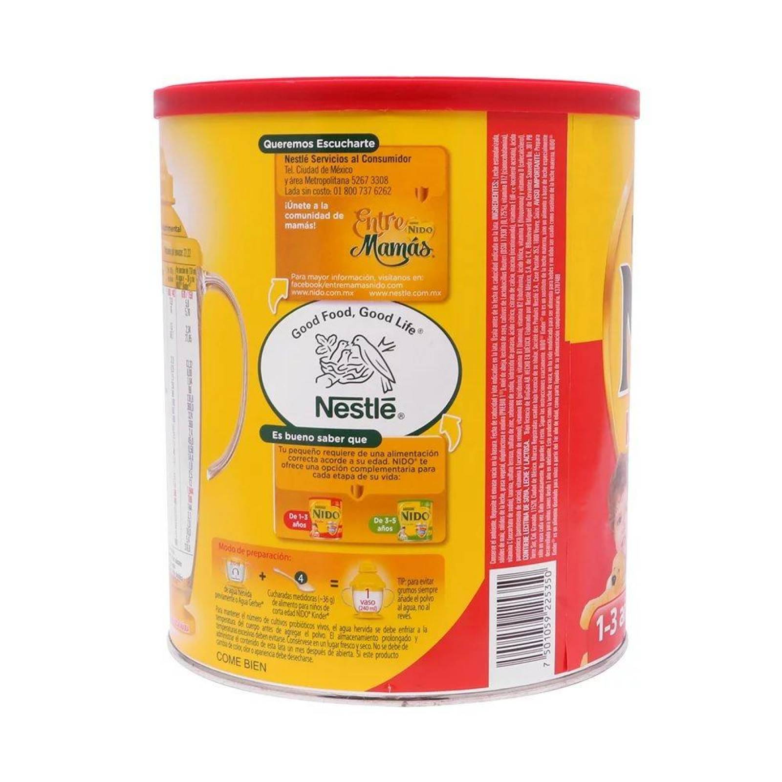 Nido Kinder 1 a 3 años Lata Con 800 g De Leche En Polvo 