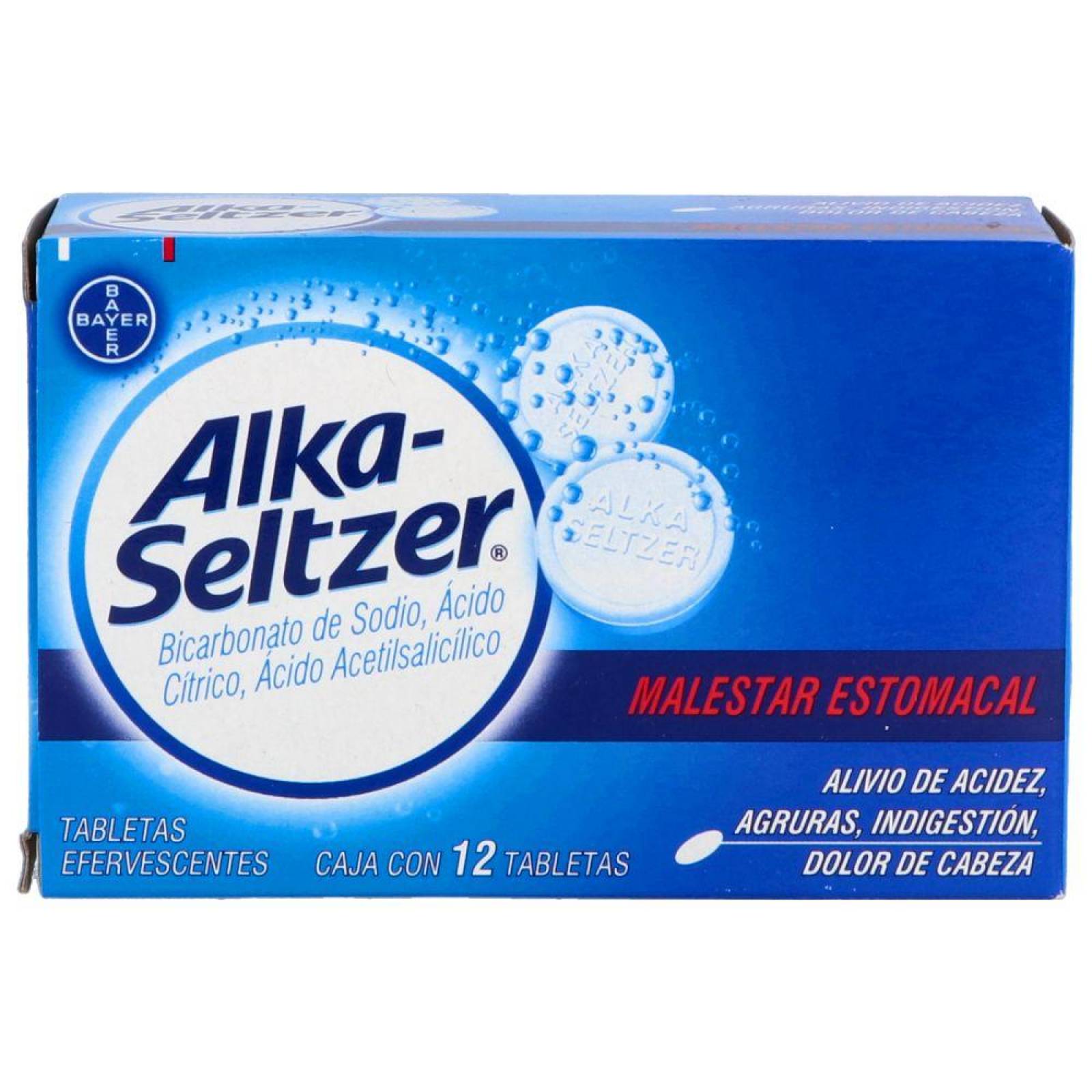 Alka Seltzer Caja Con 12 Tabletas Efervescentes 