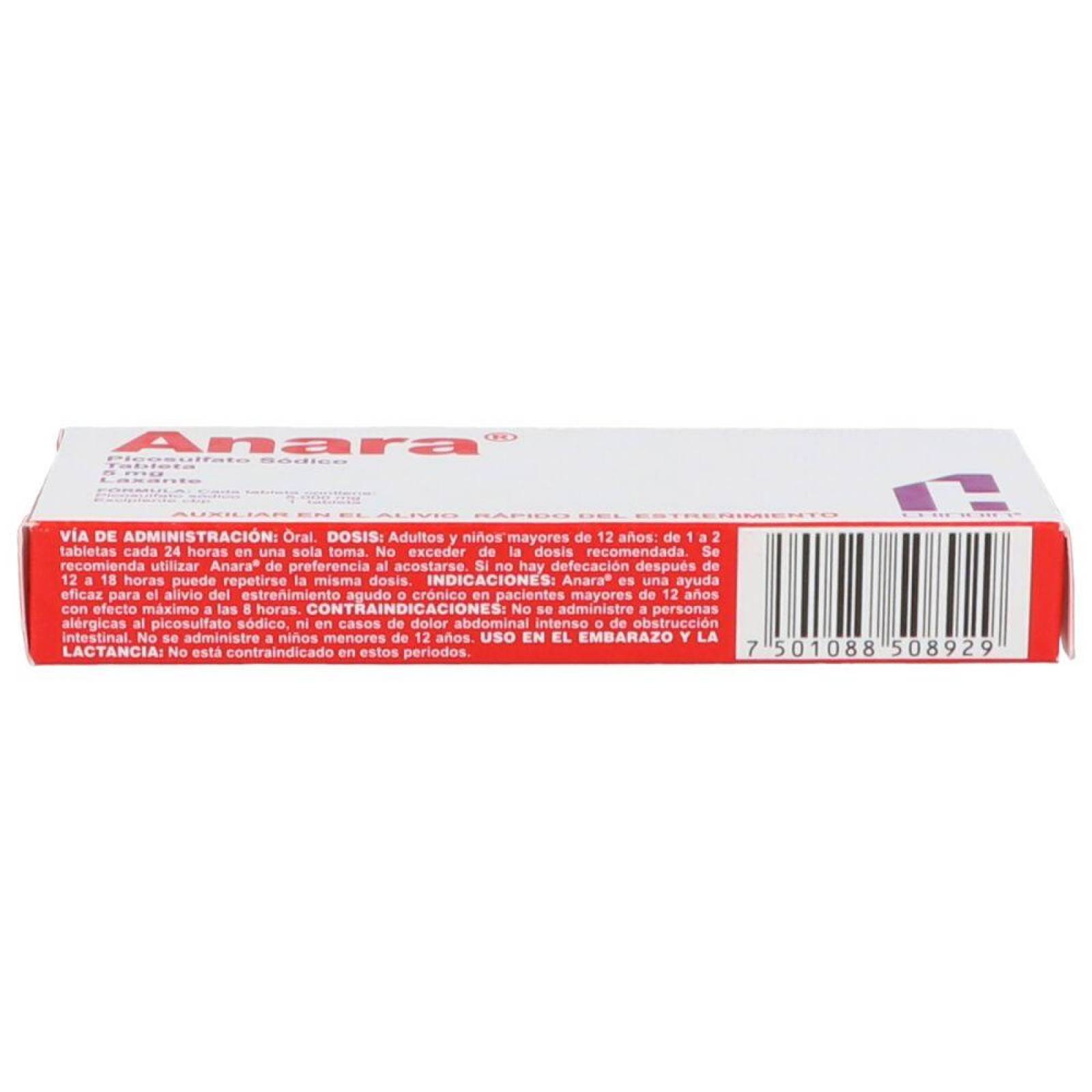 Anara 5 mg Caja Con 20 Tabletas 