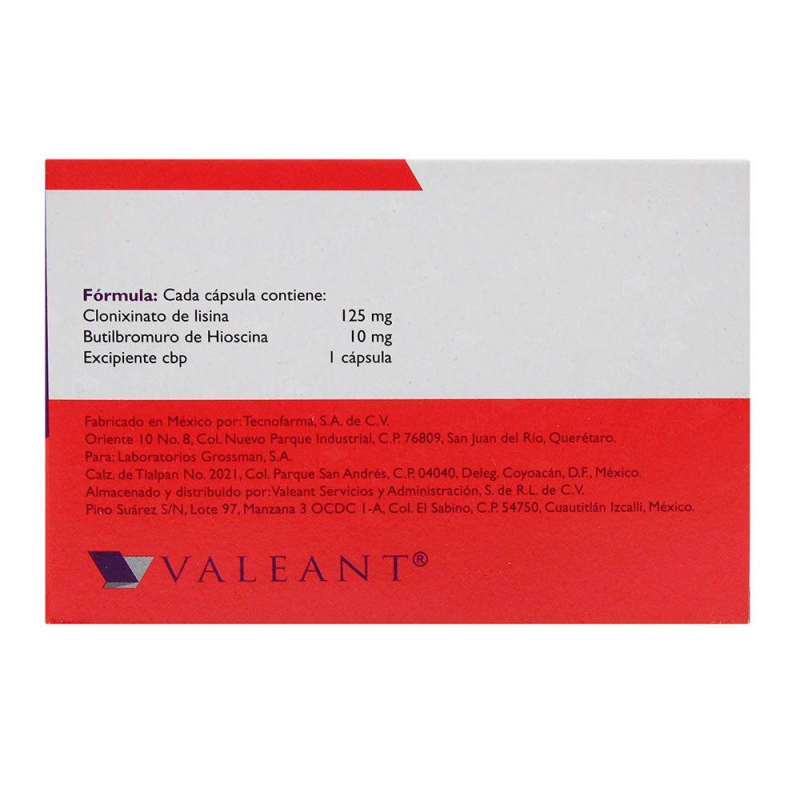 Espacil Compuesto 125 mg / 10 mg Caja Con 20 Cápsulas 