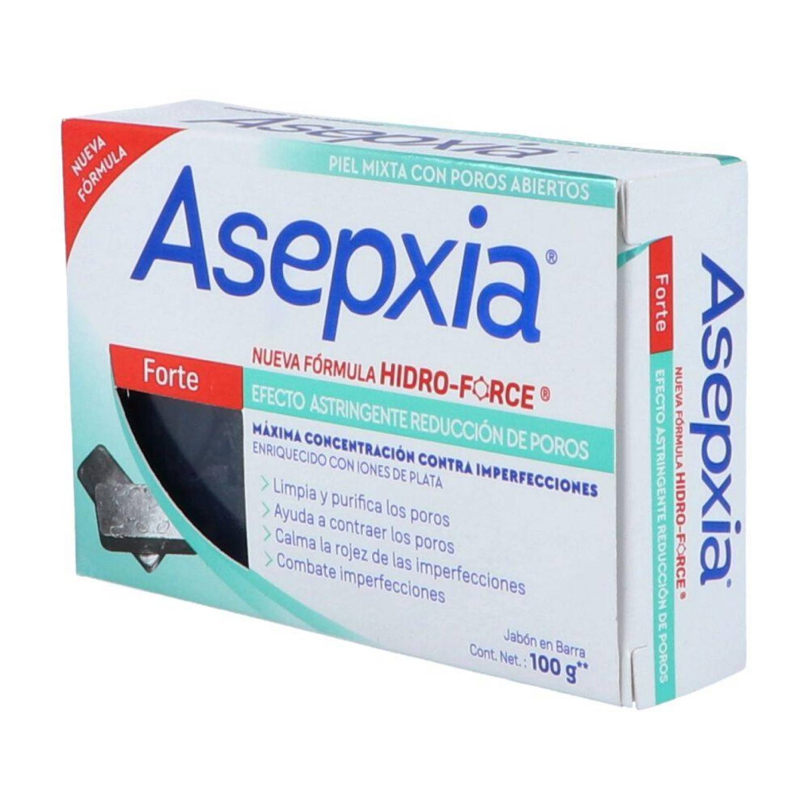 Asepxia Forte Caja Con Barra 100 g Jabón De Tocador 