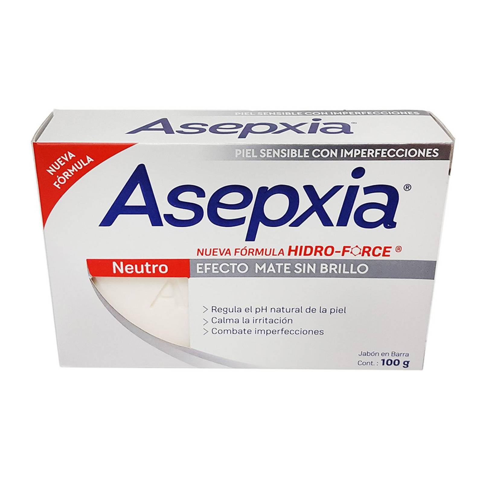 Asepxia Neutro De Tocador Caja Con Jabón De 100 g 