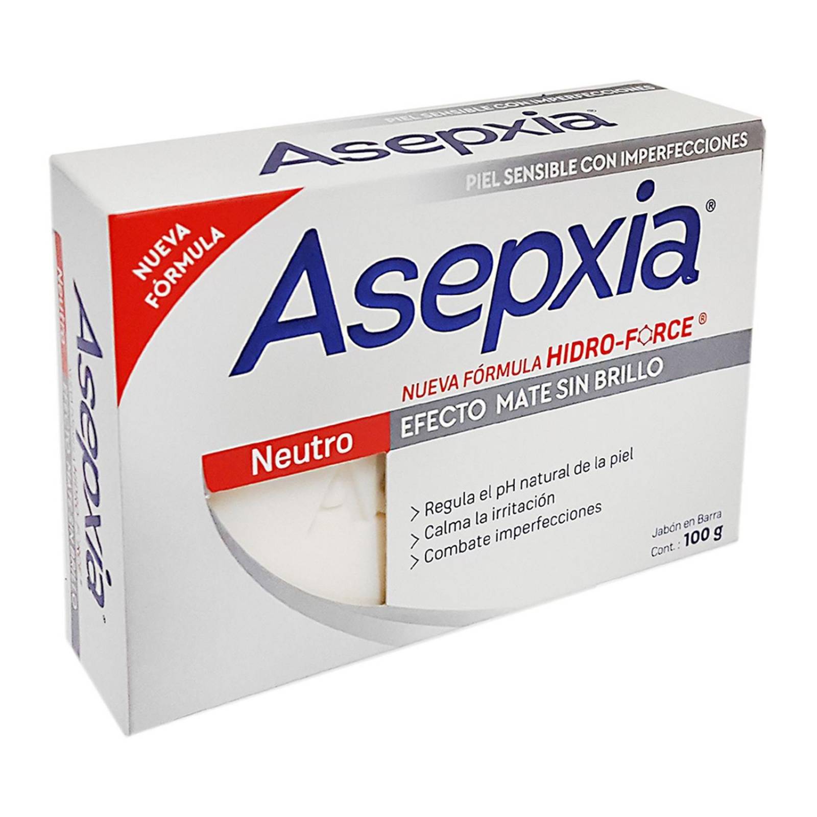 Asepxia Neutro De Tocador Caja Con Jabón De 100 g 