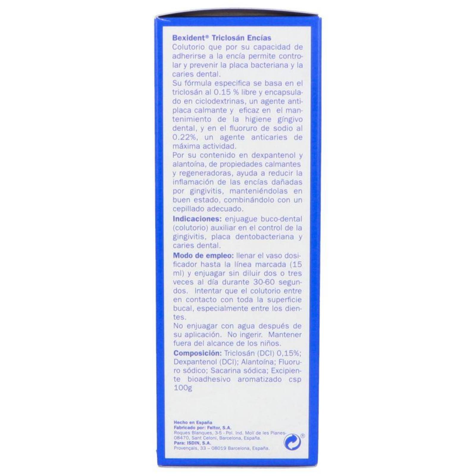 Bexident Triclosan Encías Caja Con Frasco Con 250 mL 