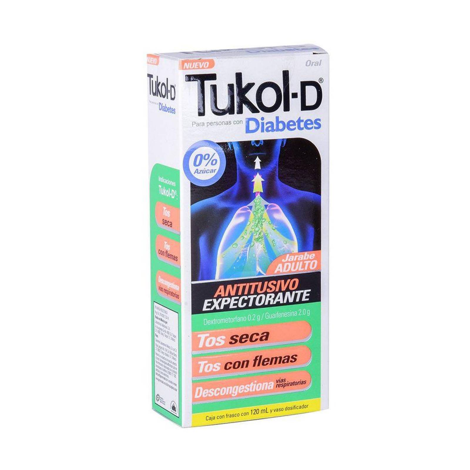 Tukol-D Diabetes Jarabe Caja Con Frasco Con 120 mL 