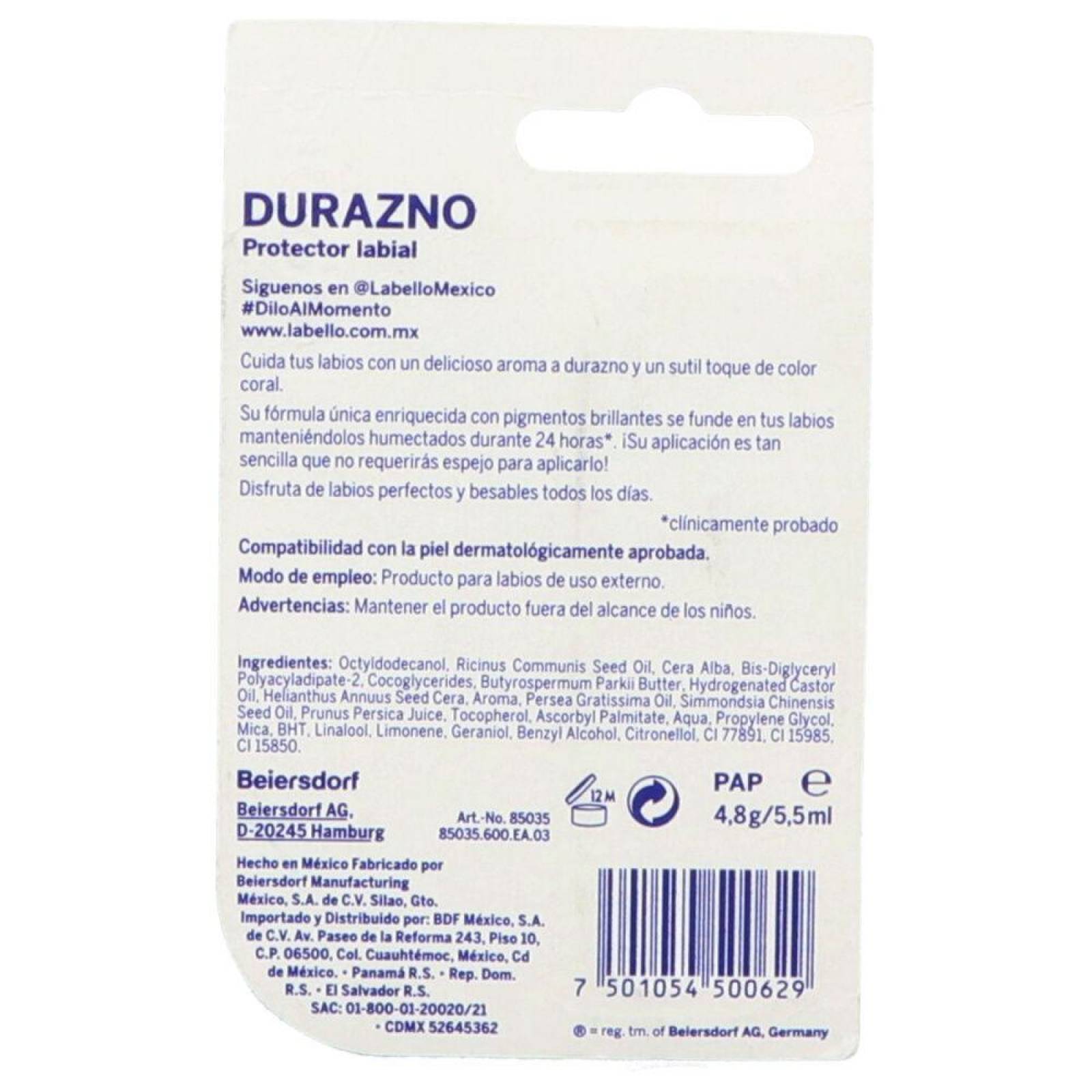 BRILLO LABELLO FRUITY SHINE DURAZNO BARRA CON 4,8 G 