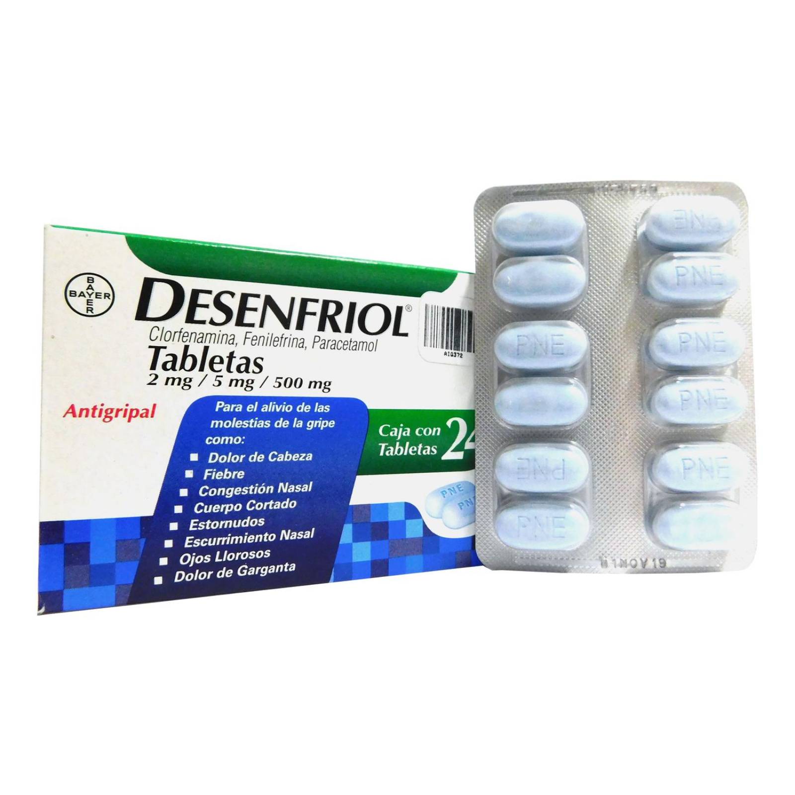 Desenfriol D 2 mg/5 mg/500 mg Caja Con 24 Tabletas 