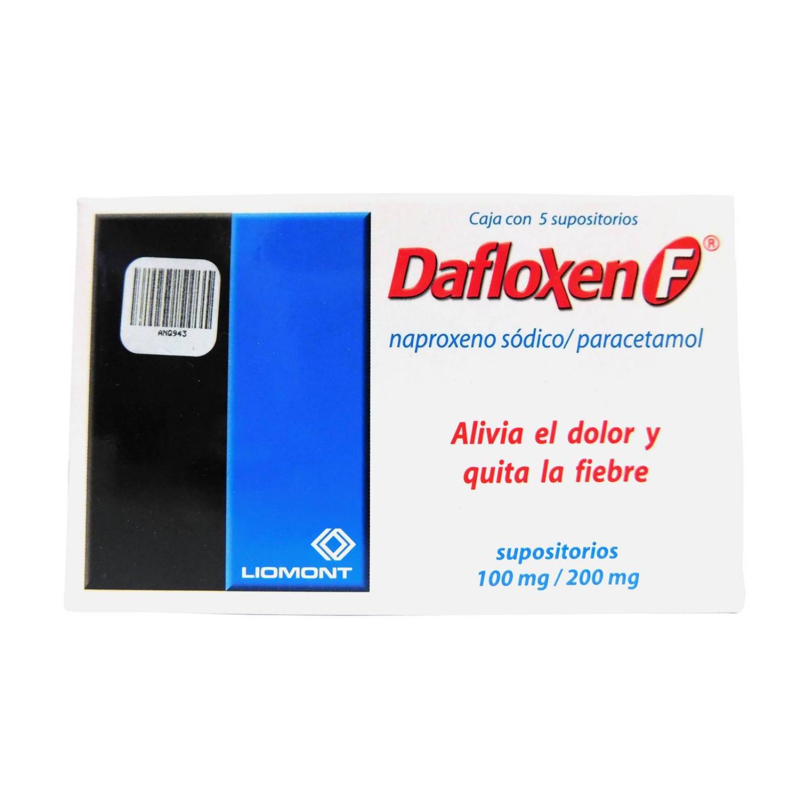 Dafloxen F 100 mg / 200 mg Caja Con 5 Supositorios 