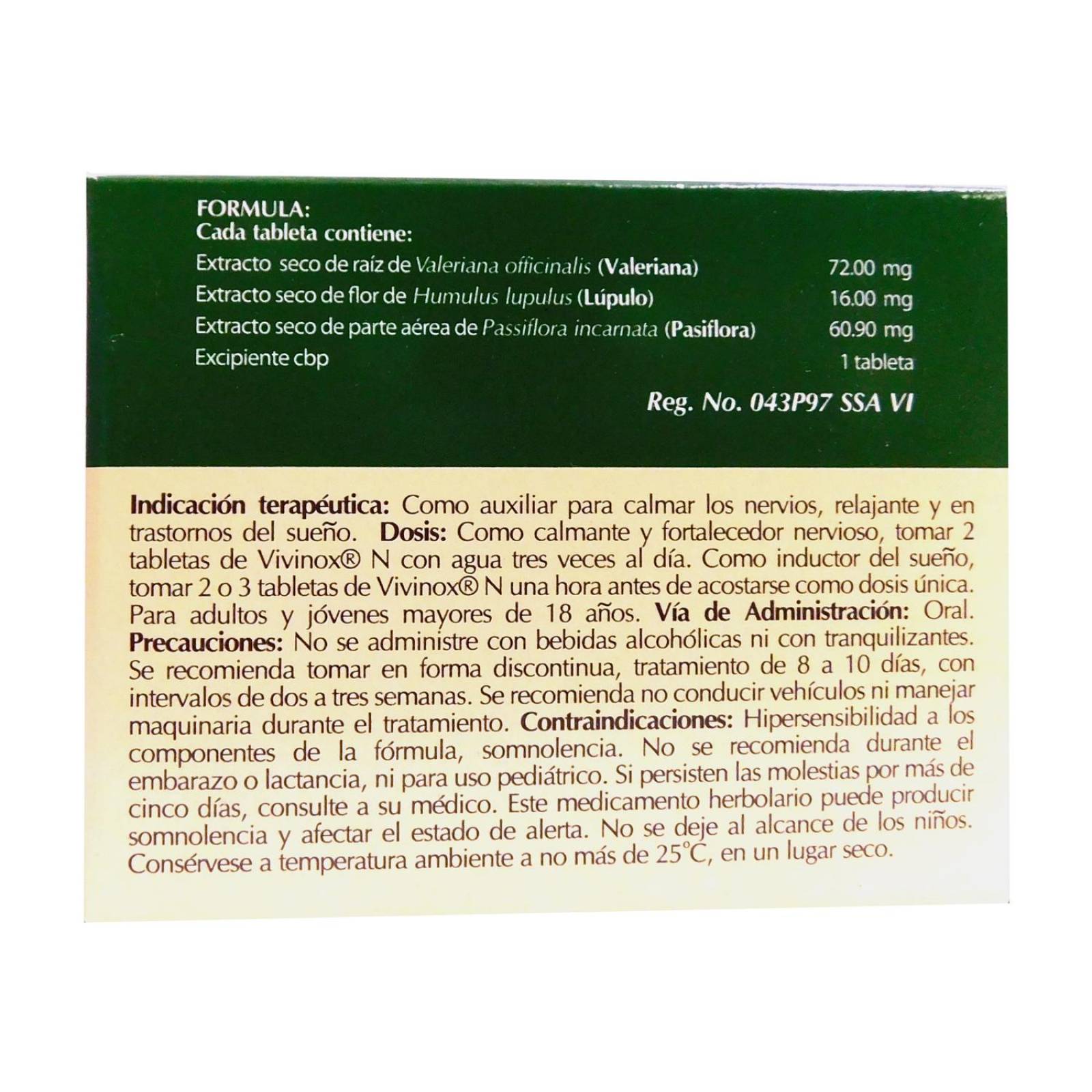 Vivinox-N Caja Con 40 Tabletas 