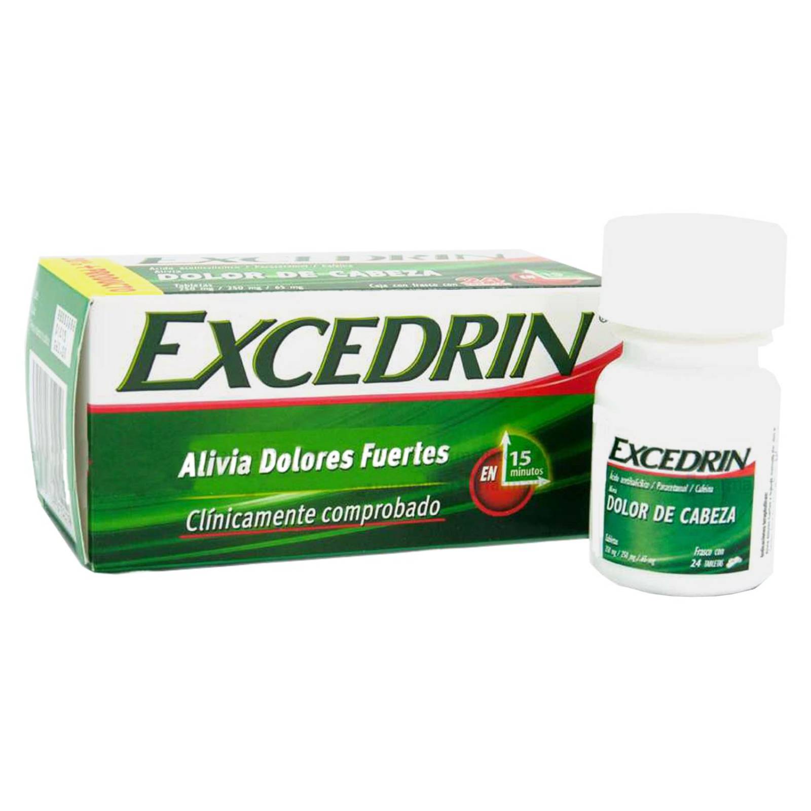 Excedrin 250 mg/ 250 mg/ 65 mg Caja Con Frasco Con 24 Tabletas 