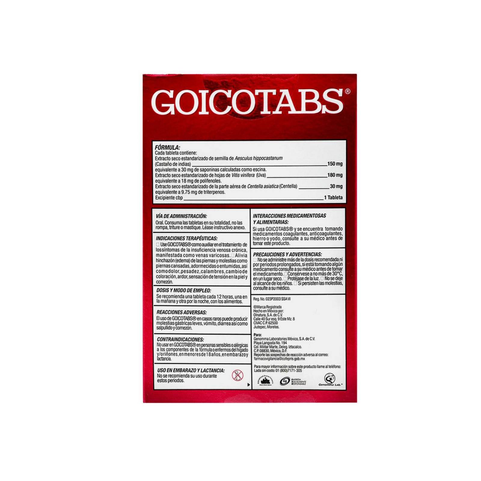 Goicotabs Antivaricoso Caja Con 30 Tabletas 