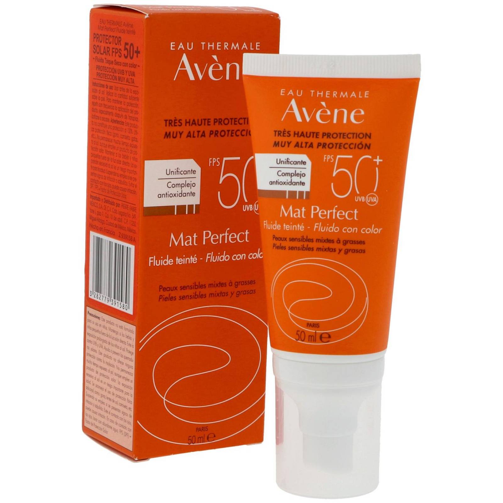 Avéne Emulsión Solar Toque Seco Color SPF 50+ Caja Con Tubo Con 50 mL 