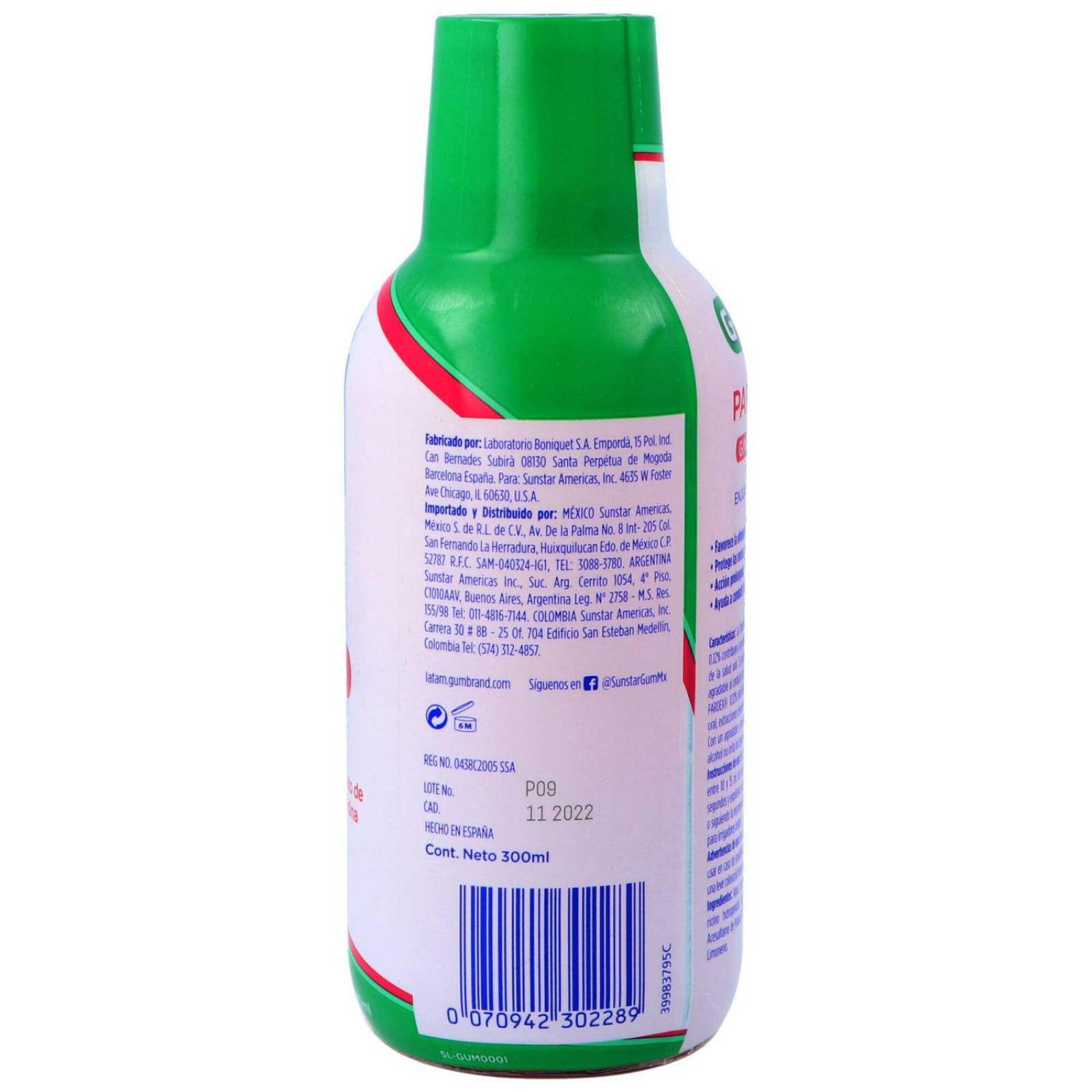Enjuague Bucal GUM Paroex Gingivitis Frasco Con 300 mL 