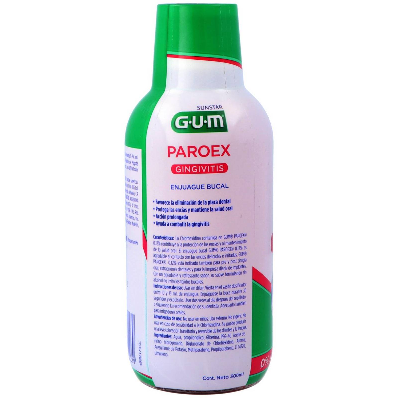 Enjuague Bucal GUM Paroex Gingivitis Frasco Con 300 mL 