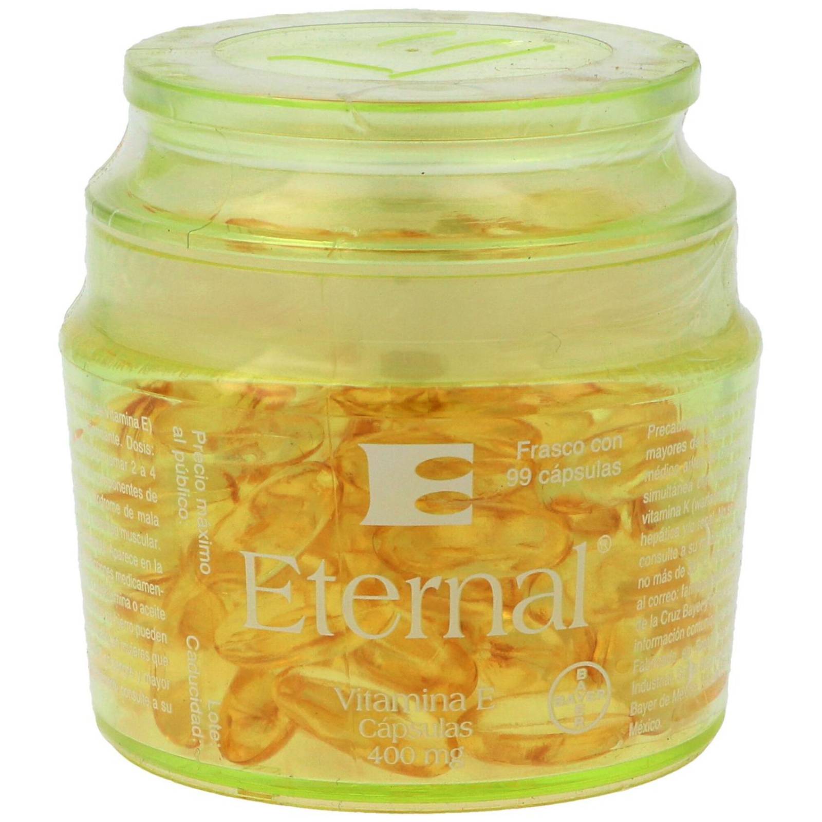 Vitamina E Eternal 400 UI Envase Con 99 Cápsulas 