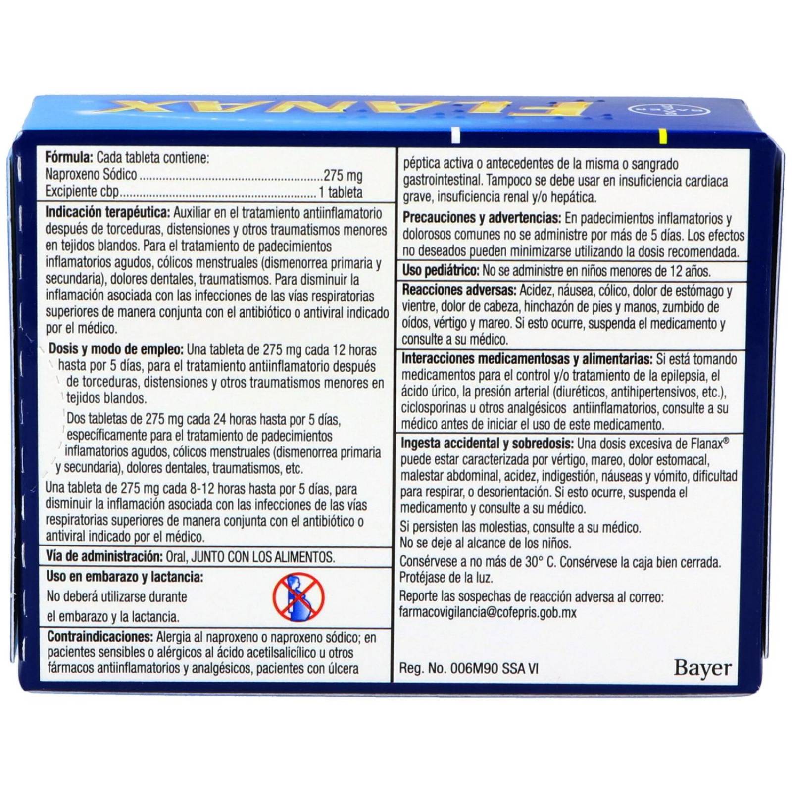 Flanax 275 mg Caja Con 20 Tabletas 