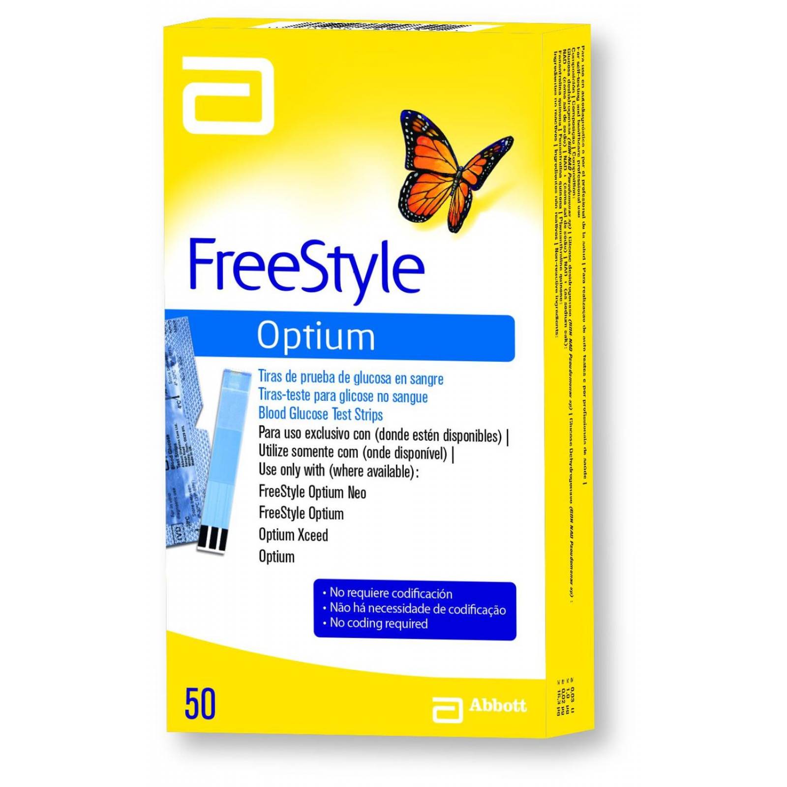 FRM-Freestyle Optium Tiras Reactivas Caja Con 50 Tiras 