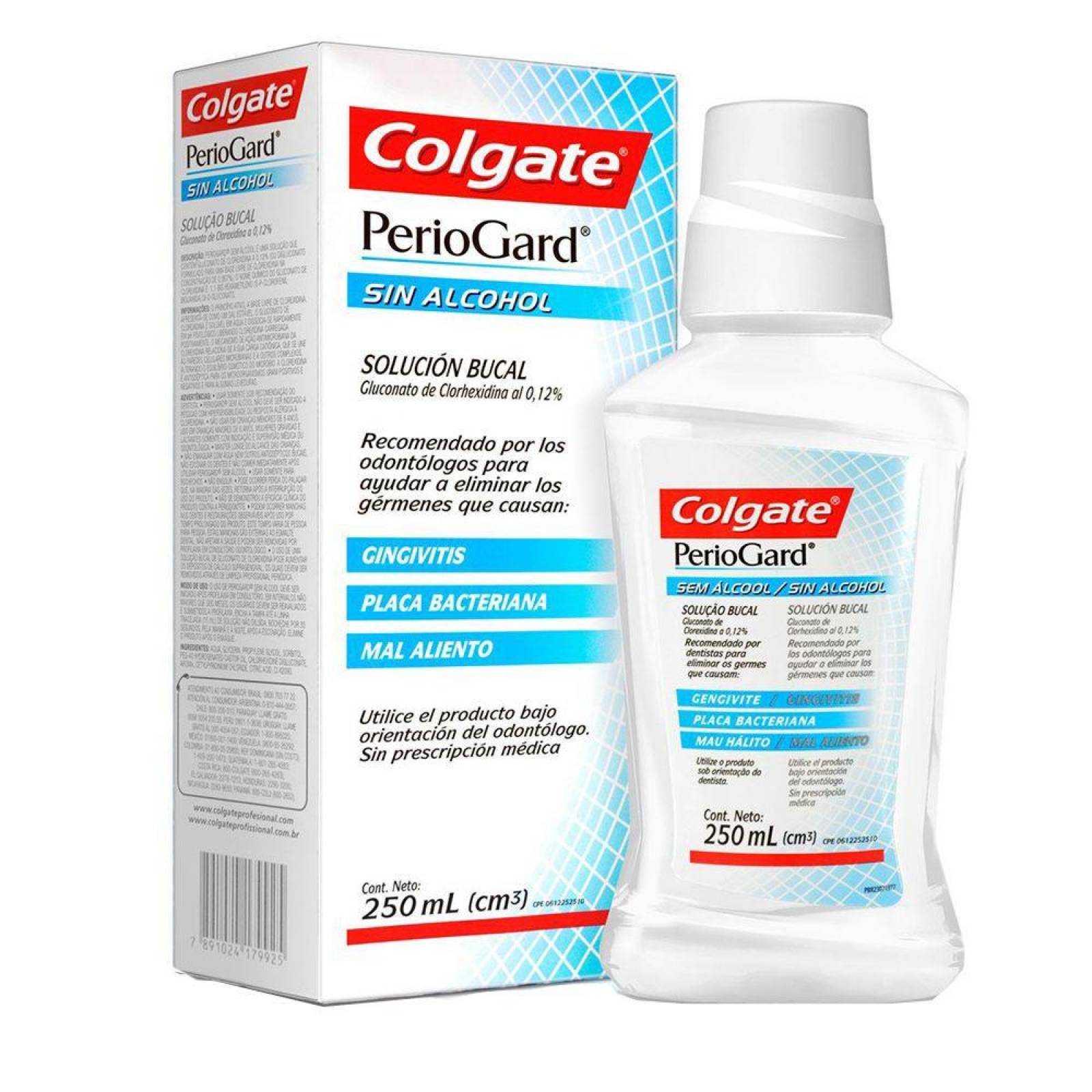 Enjuague Bucal Colgate Periogard Placa Bacteriana Caja Con Frasco Con 250 Ml 