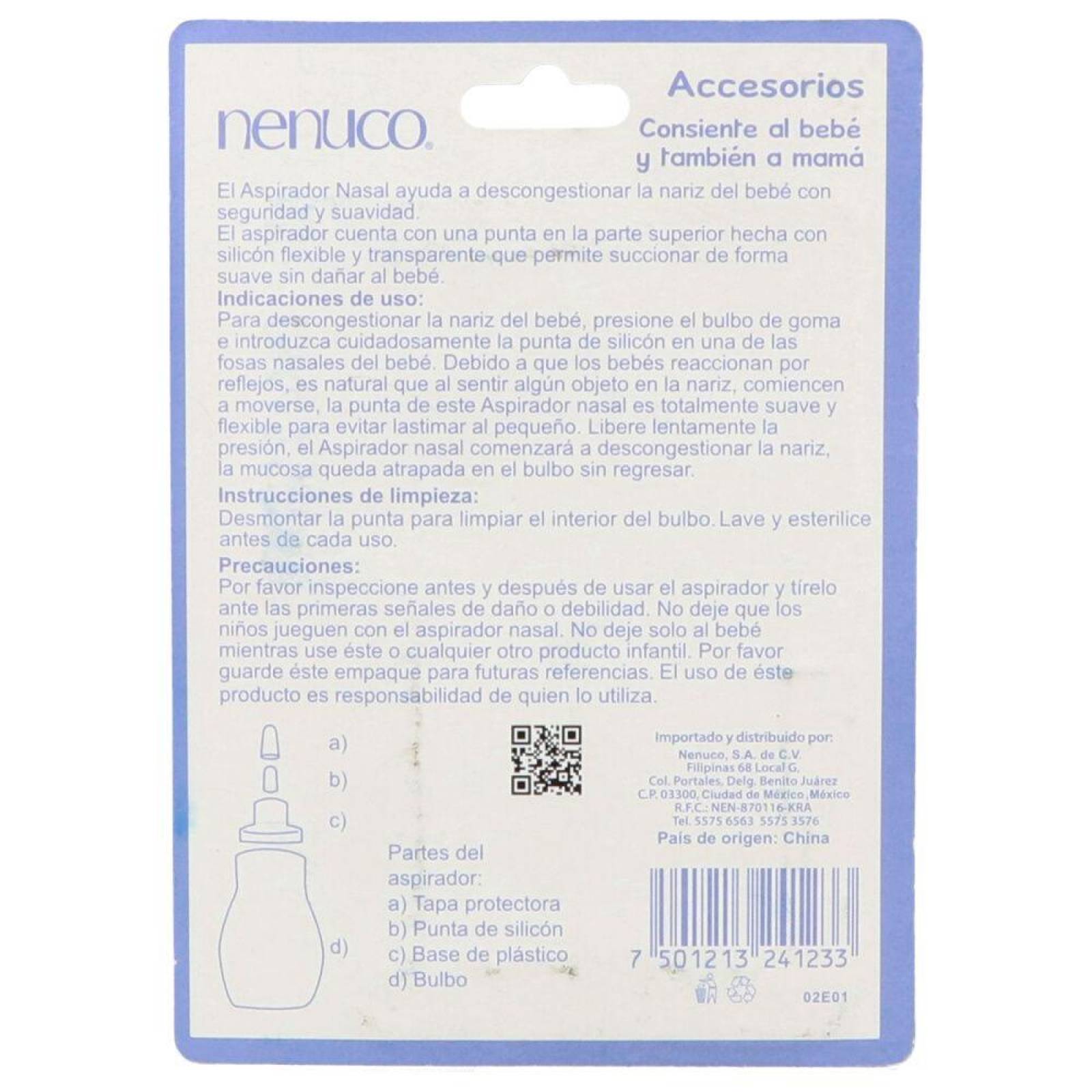 Aspirador Nasal Nenuco Con Tapa 