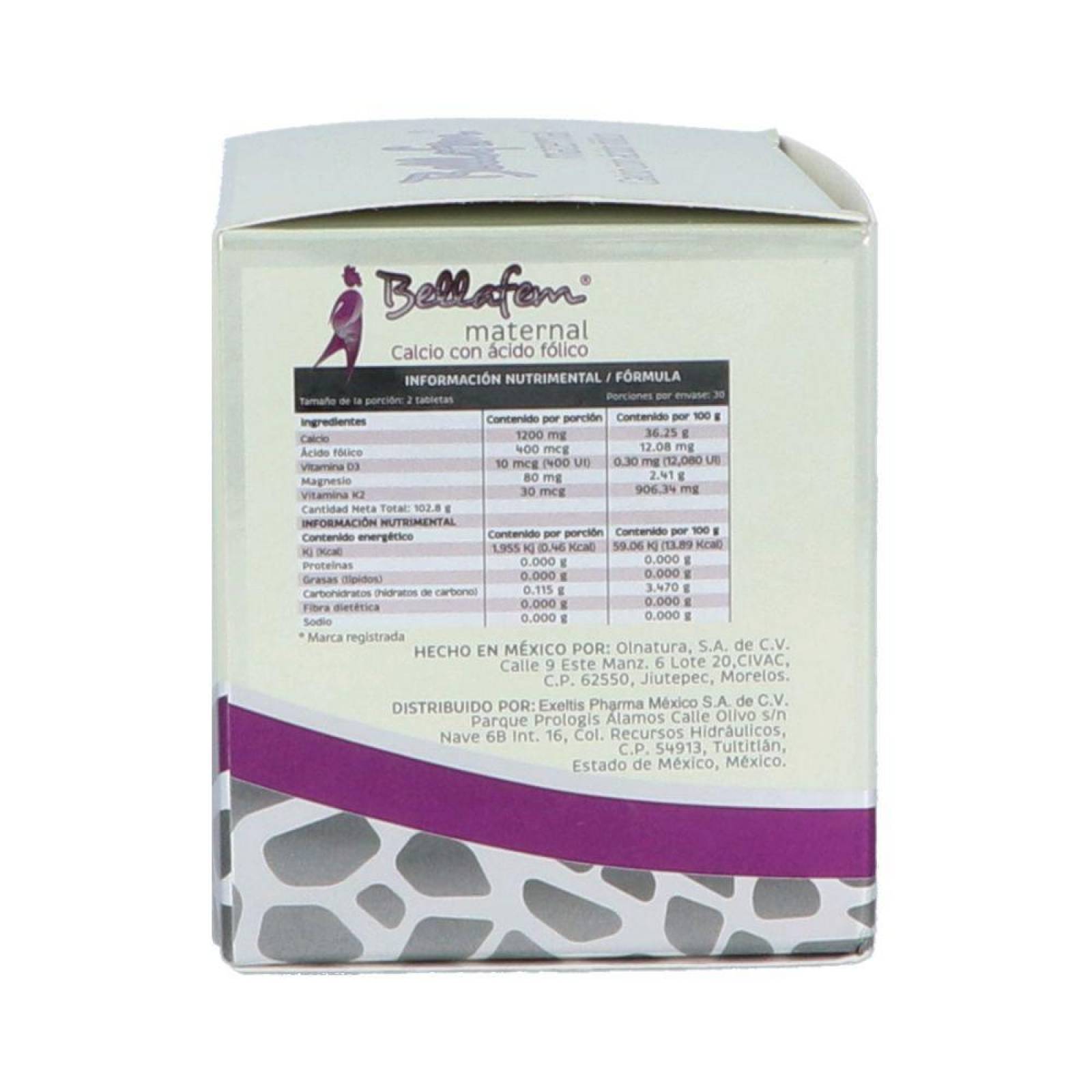 Bellafem Maternal Caja Con Frasco Con 60 Tabletas 