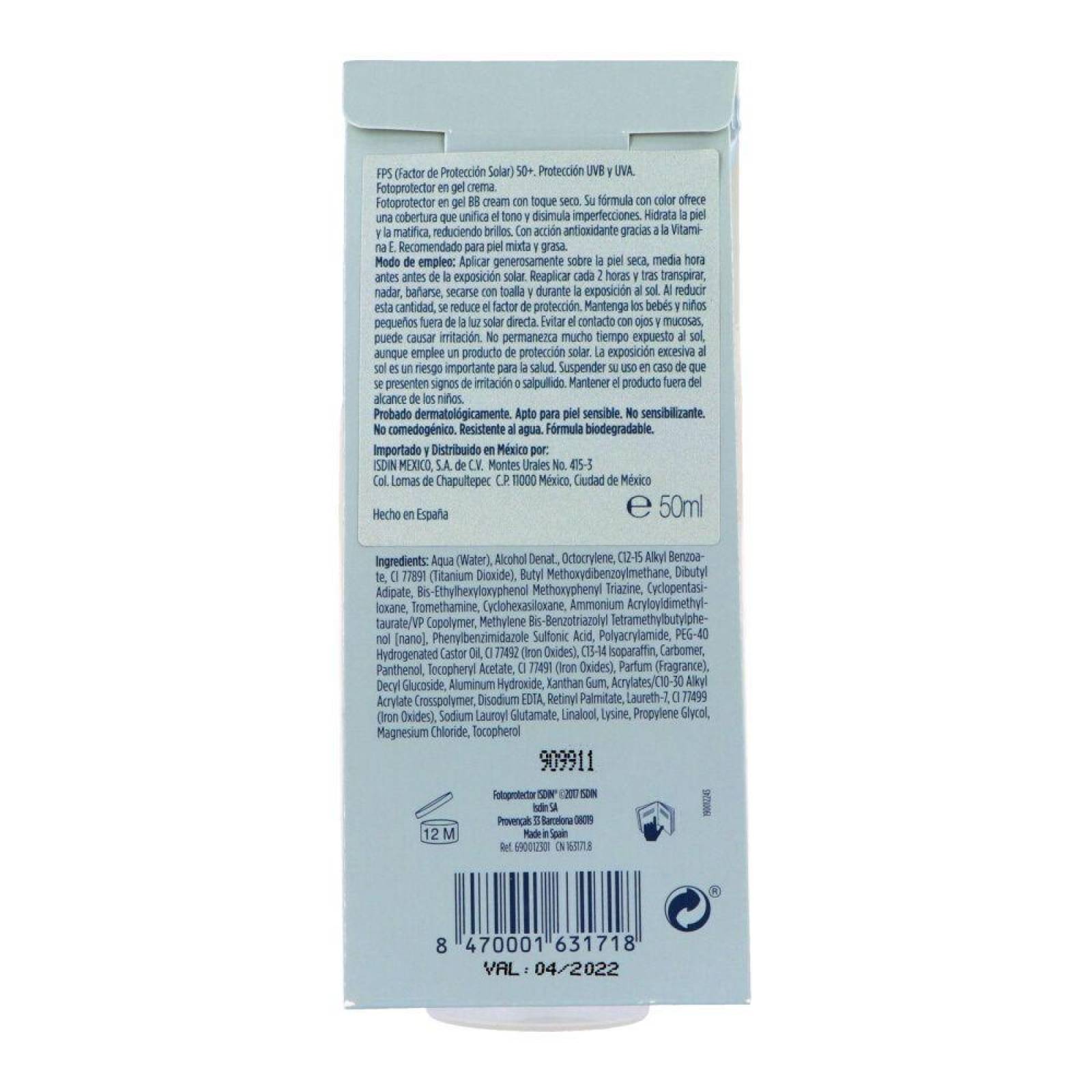 Isdin FPS 50 + Gel Crema Tubo Con 50 mL 