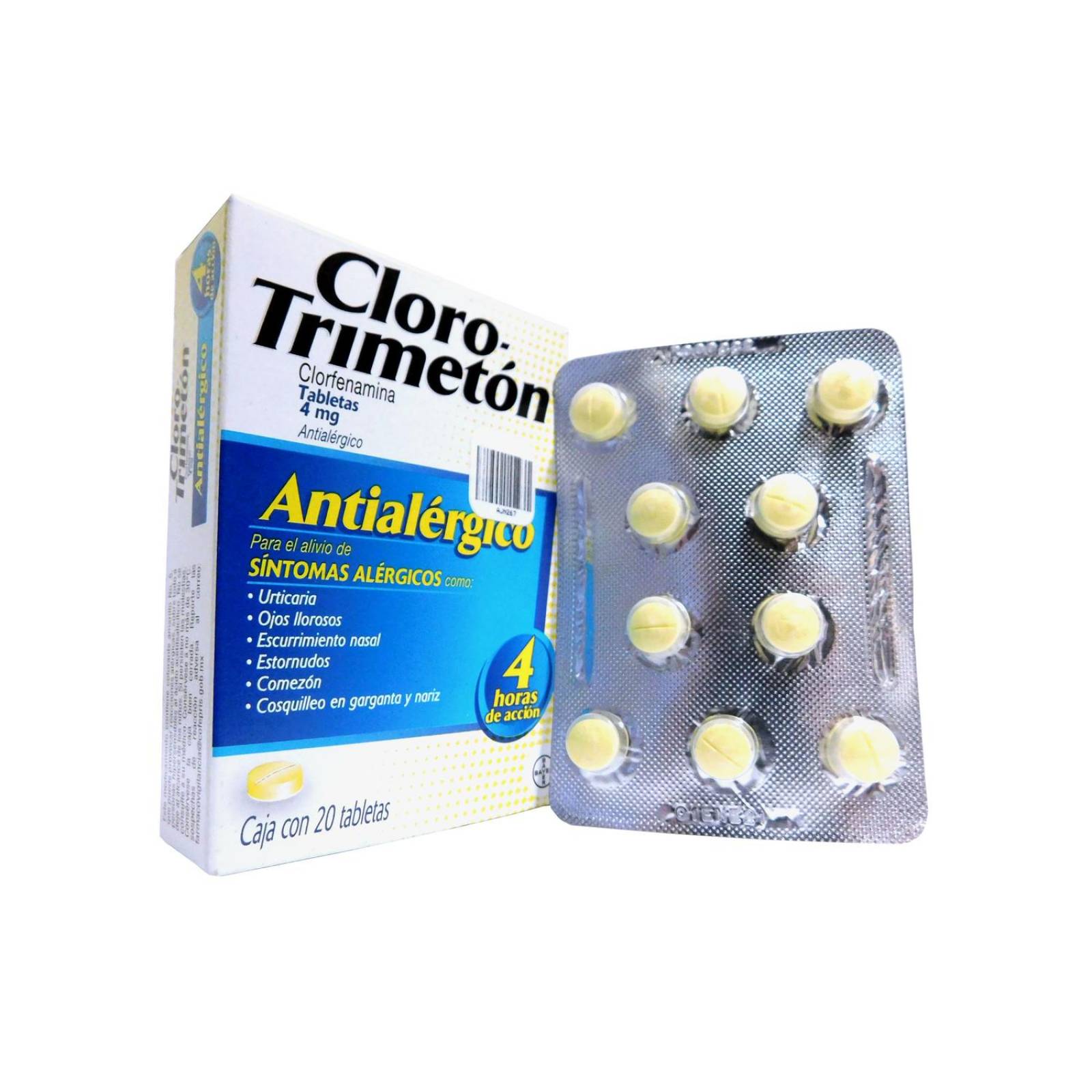 CloroTrimeton 4mg Caja Con 20 Tabletas 