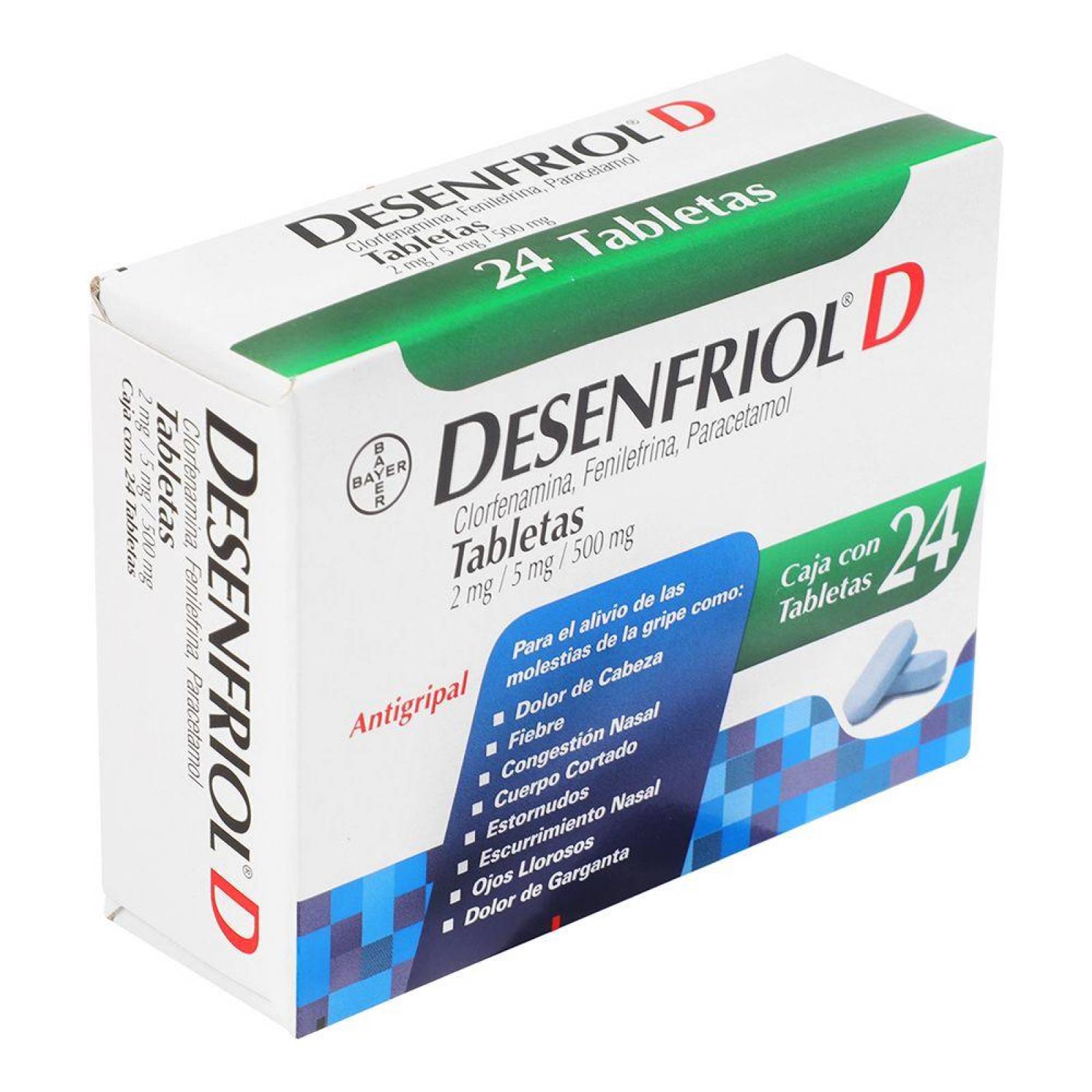 Desenfriol D 2 mg/ 5 mg/ 500 mg Caja Con 24 Tabletas 