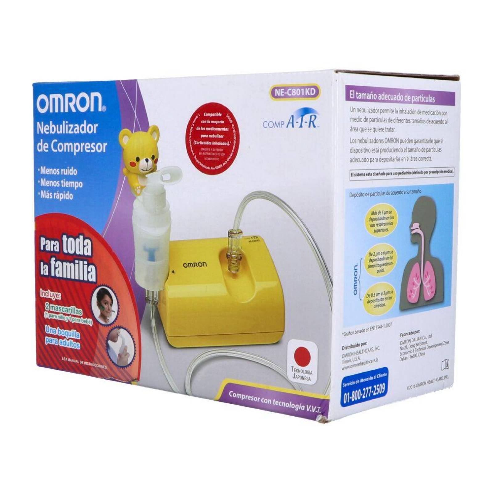 Omron Nebulizador de Compresor NE-C801KD Caja Con 1 Equipo 