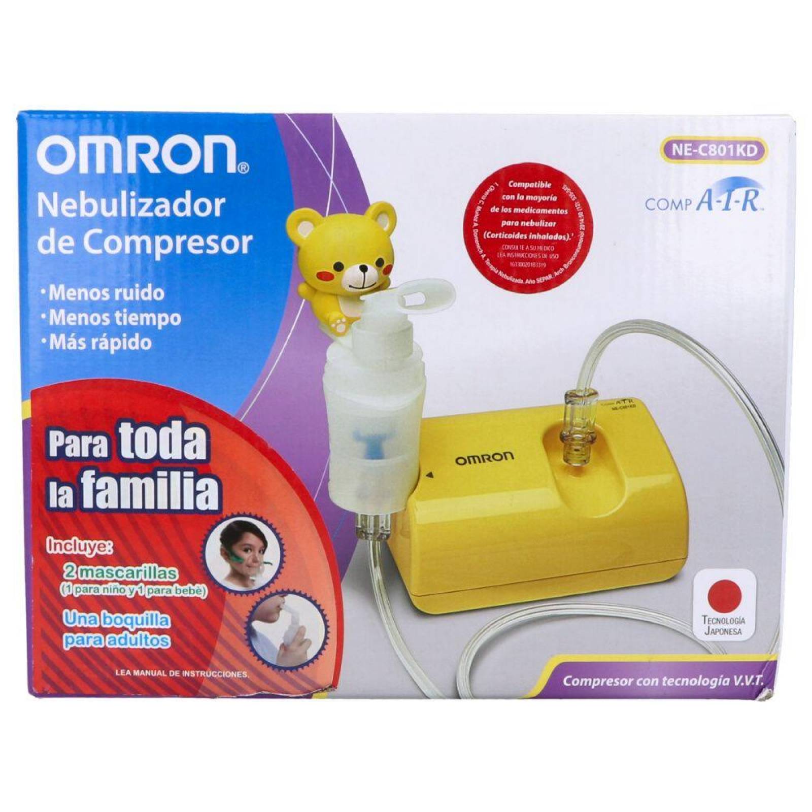 Omron Nebulizador de Compresor NE-C801KD Caja Con 1 Equipo 