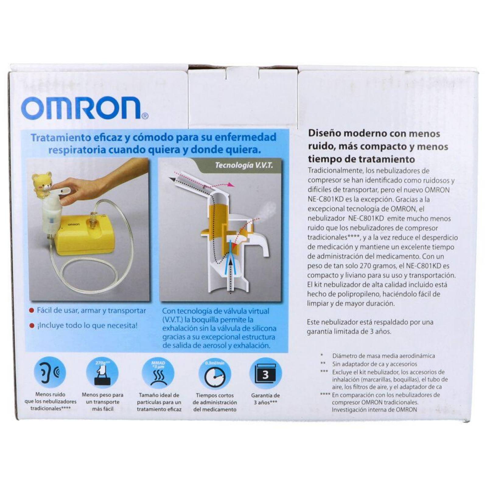 Omron Nebulizador de Compresor NE-C801KD Caja Con 1 Equipo 