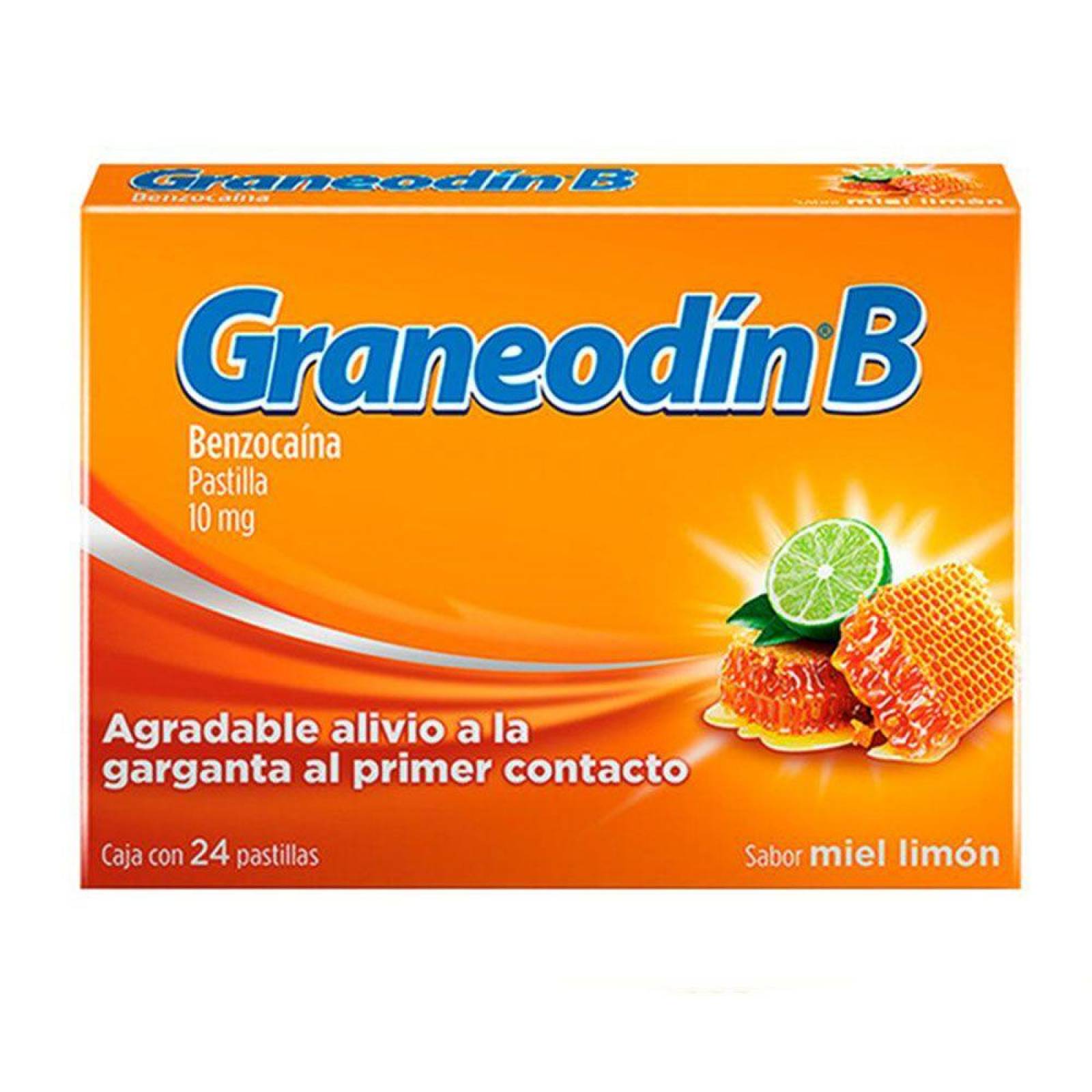 Graneodín B 10mg Caja Con 24 Pastilla Sabor Miel-Limón 